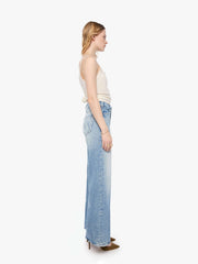 Women PETITES The Lil Hustler Roller Sneak | Mother Denim Blue (Medium)