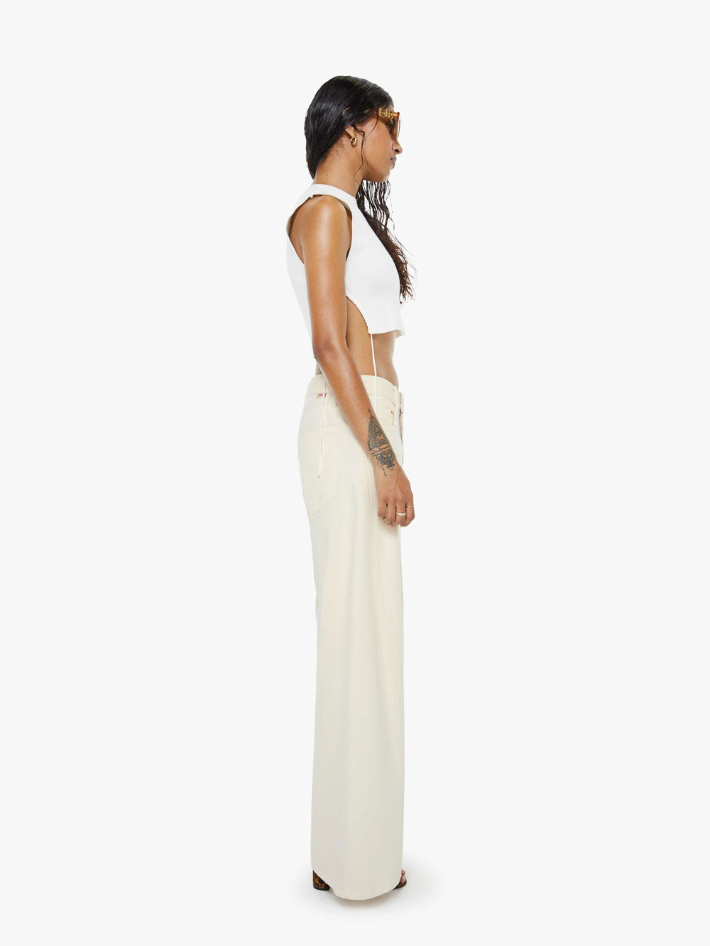 Women PETITES The Lil Lemon Twist Sneak | Mother Denim Natural