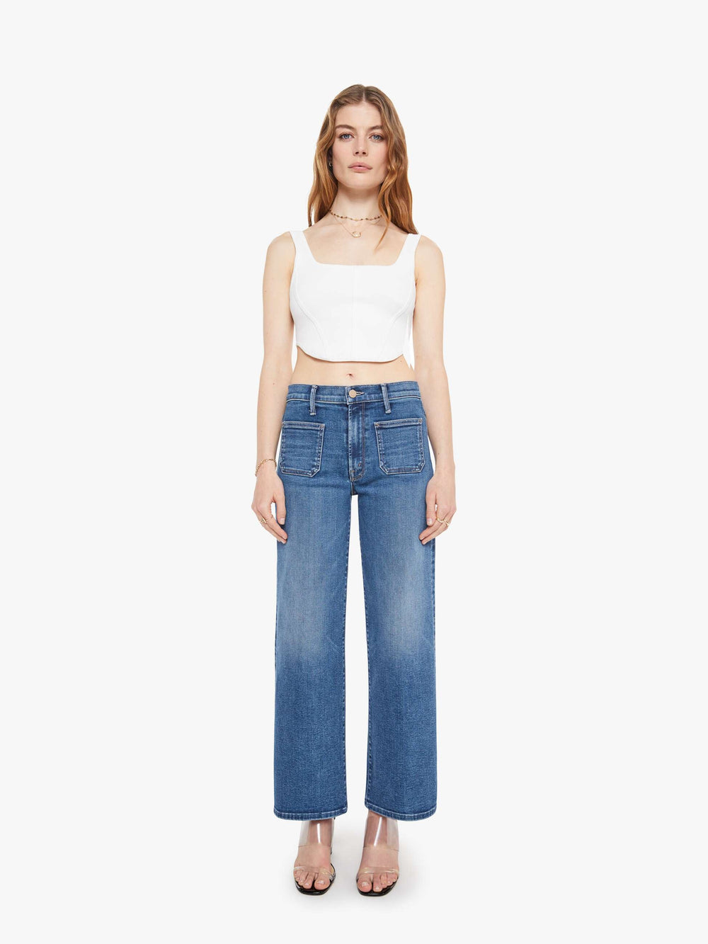 Women The Patch Pocket Mid Rise Maven Ankle | Mother Denim Let\u0026#39;s Split