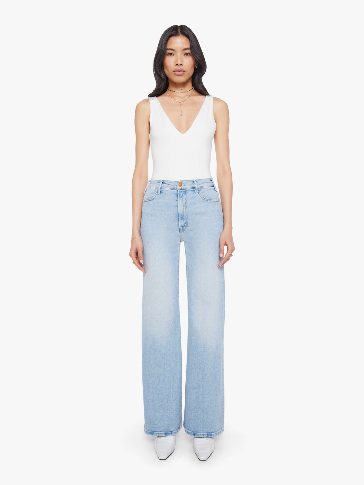 Women The Hustler Roller Sneak | Mother Denim Blue (Light-Pastel)