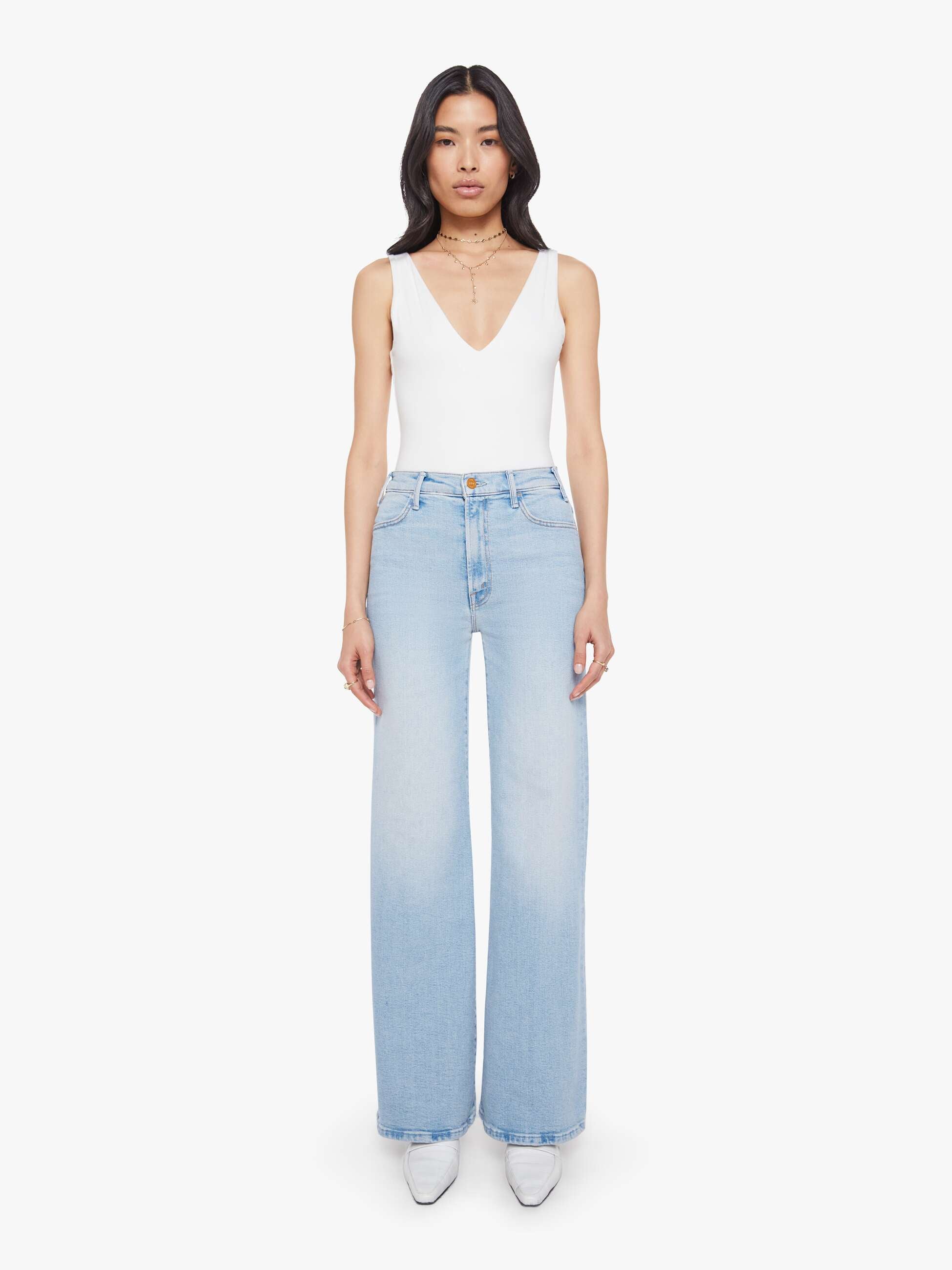 Women The Hustler Roller Sneak | Mother Denim Blue (Light-Pastel)