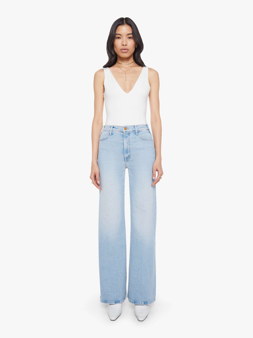 Women The Hustler Roller Sneak | Mother Denim Blue (Light-Pastel)
