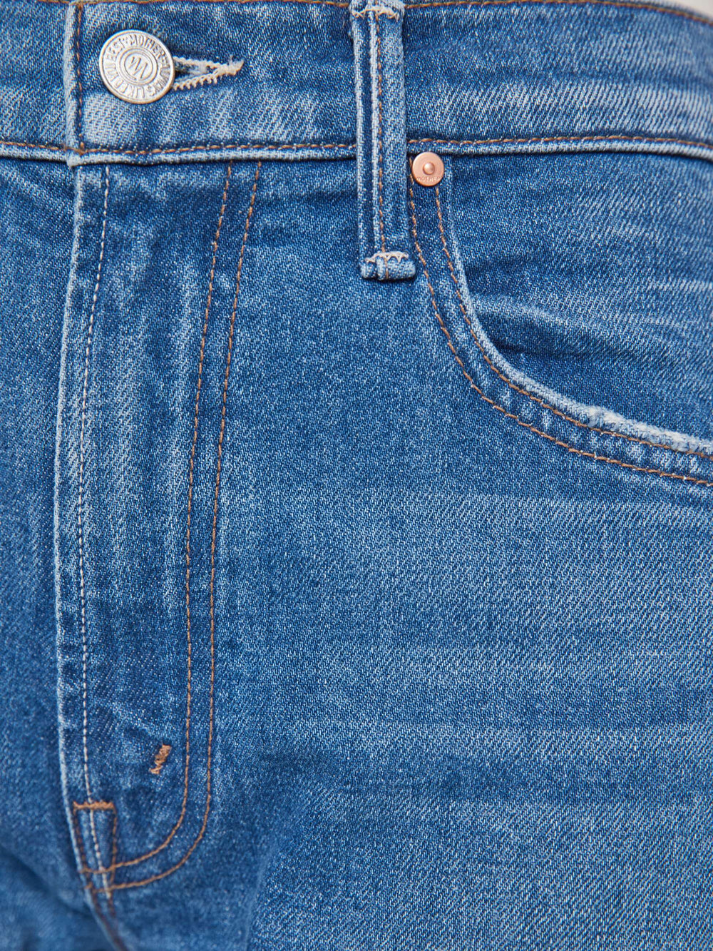 Women The Mid Rise Lasso Sneak | Mother Denim Blue (Medium)