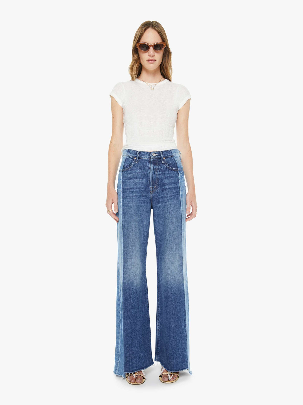 Women The Tux Sidestepper Sneak Fray | Mother Denim Double Take