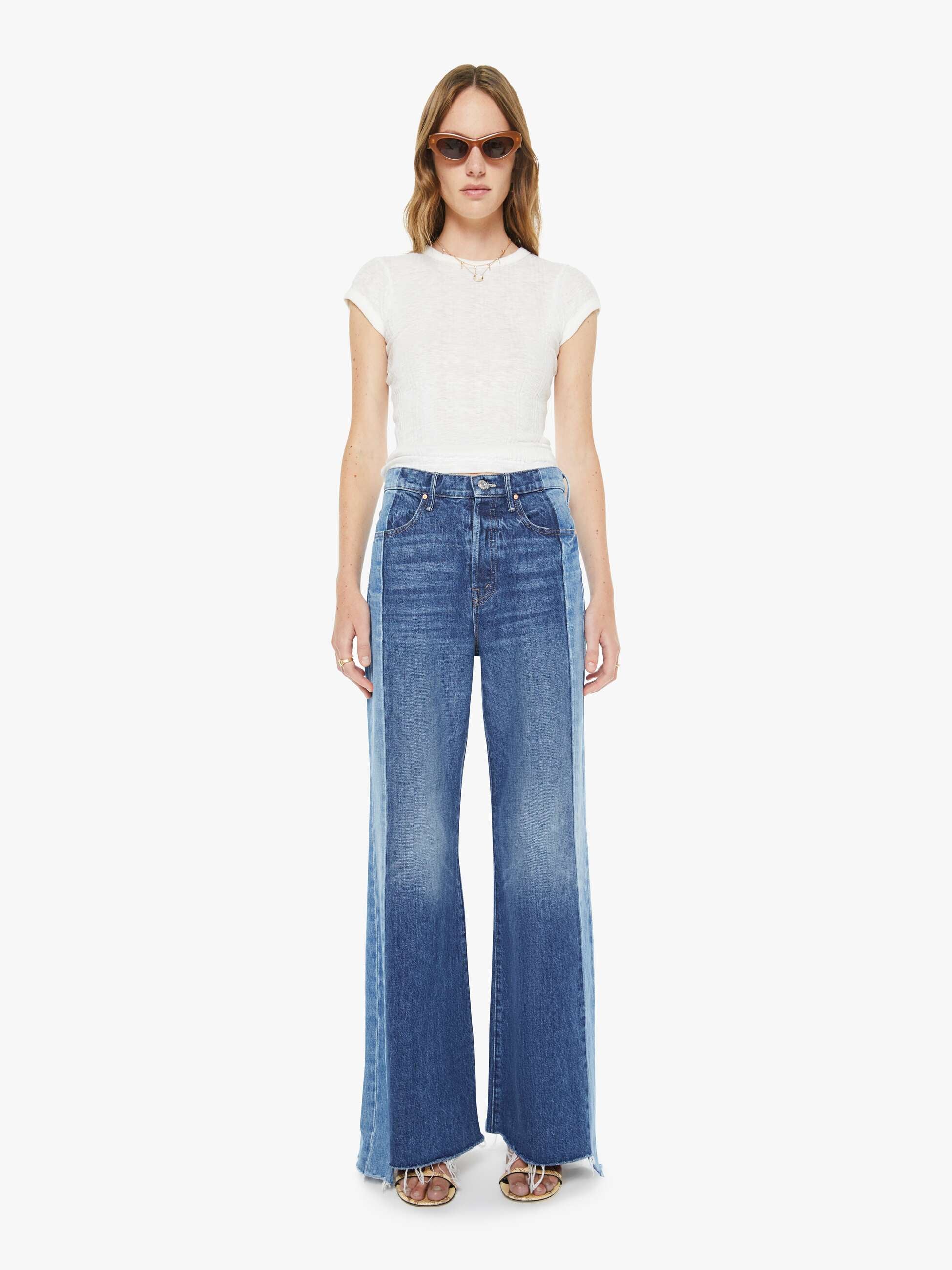 Women The Tux Sidestepper Sneak Fray | Mother Denim Double Take