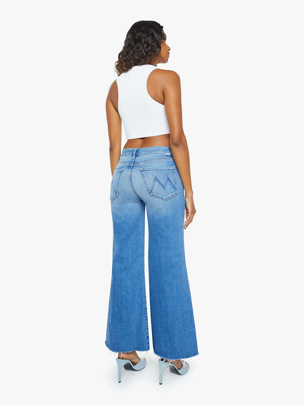 Women The Roller Fray | Mother Denim Blue (Medium)