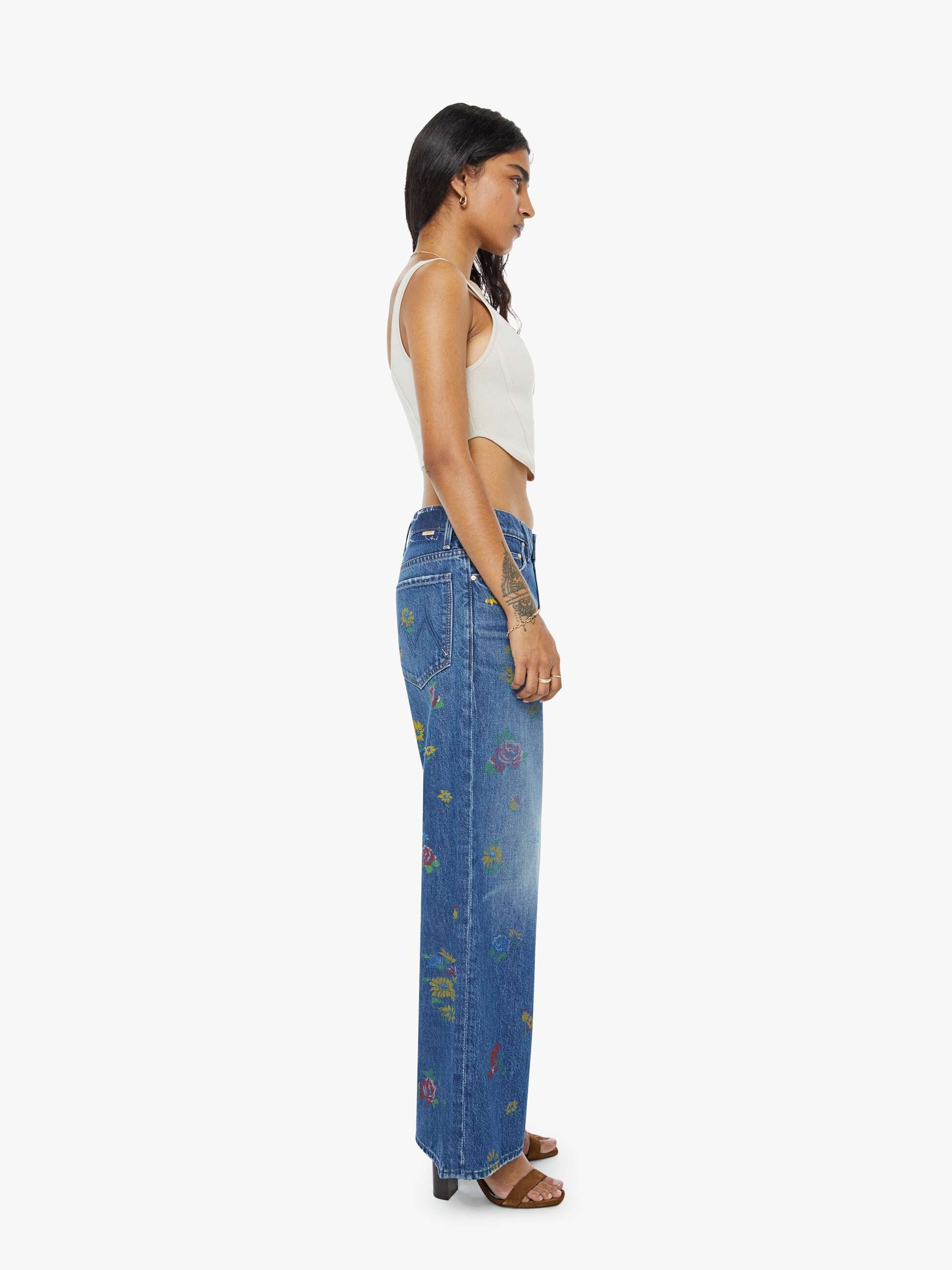 Women PETITES The Lil Rerun Zip Sneak | Mother Denim Field Of Flowers