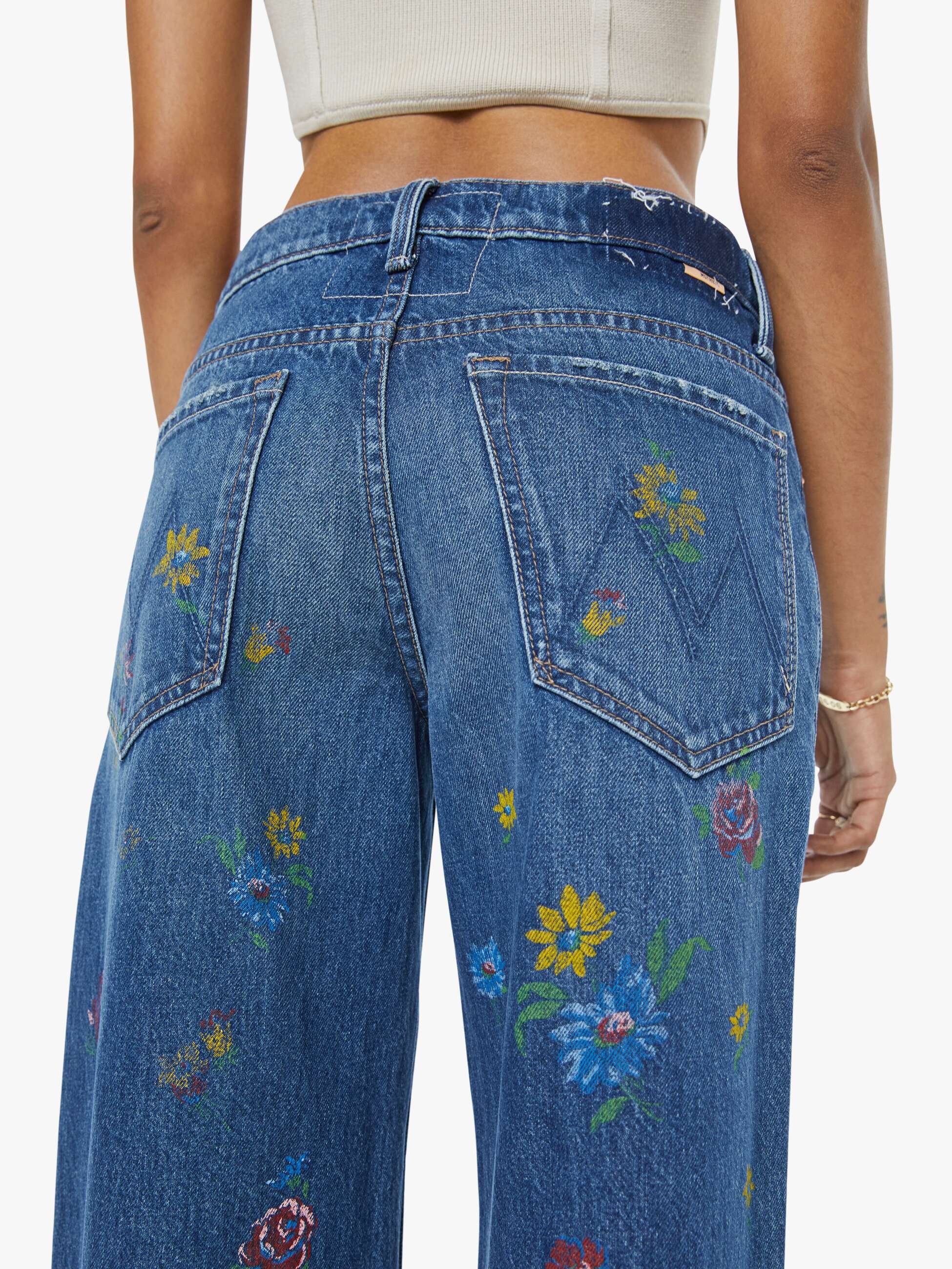 Women PETITES The Lil Rerun Zip Sneak | Mother Denim Field Of Flowers