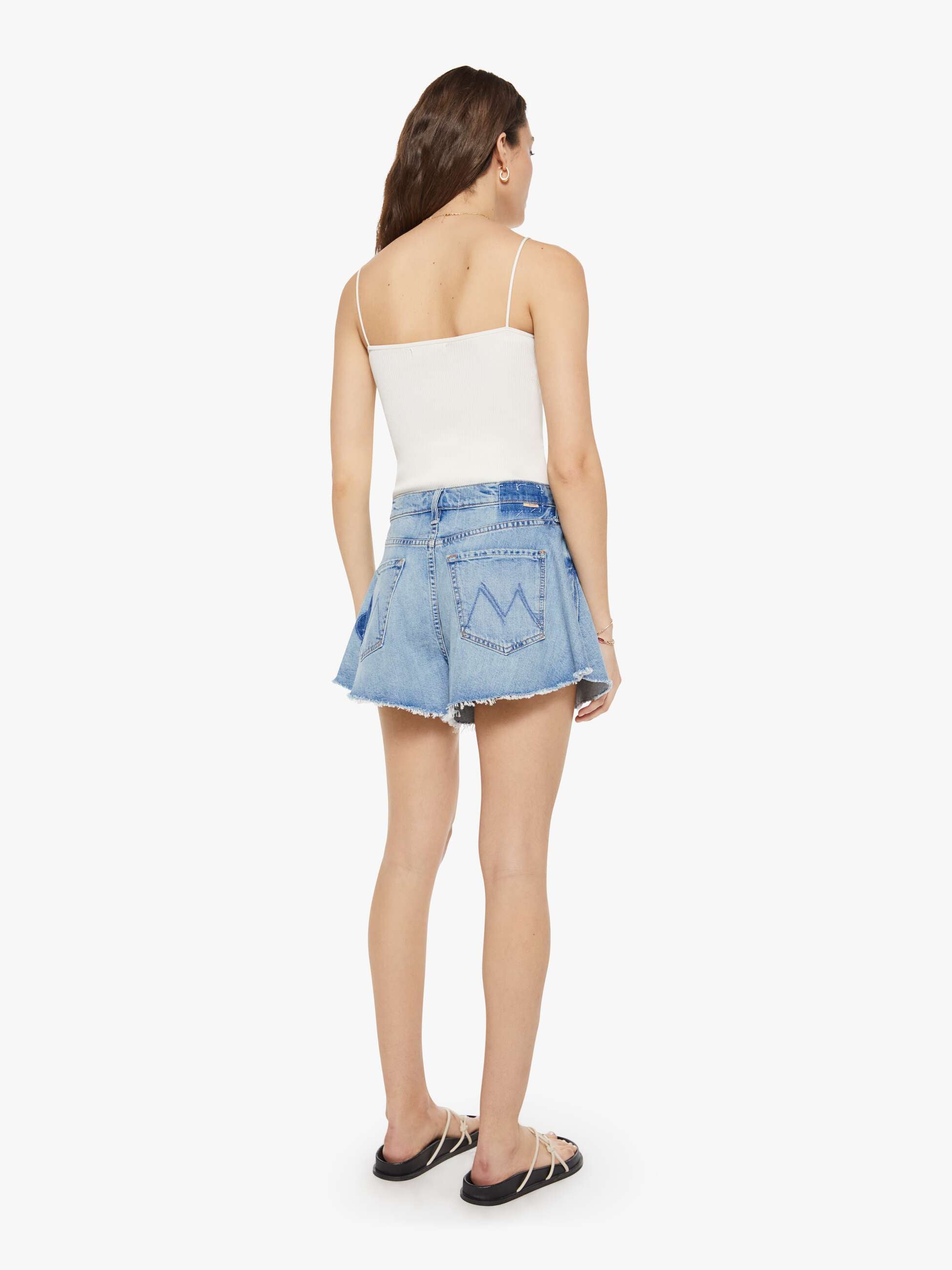 Women The Flutter Short Fray | Mother Denim Blue (Medium)