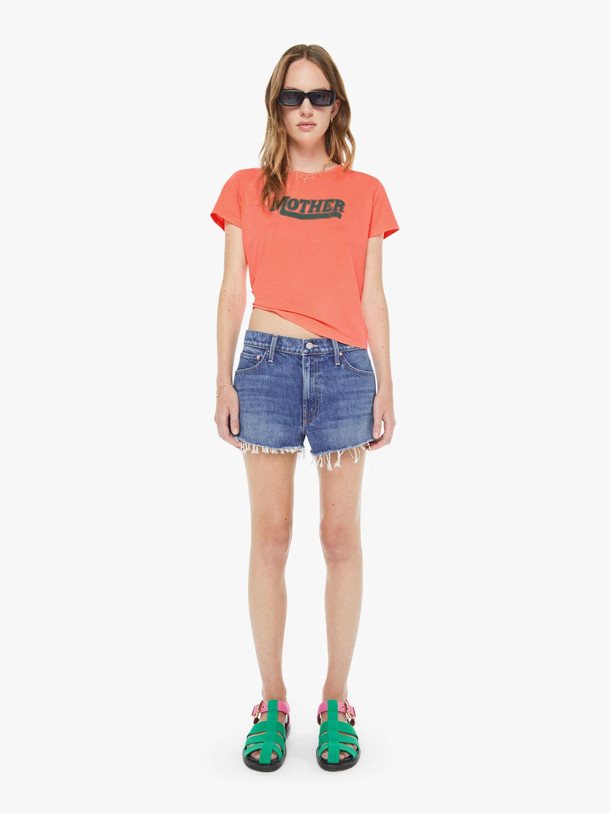 Women The Dodger Short Short Fray | Mother Denim Green Thumb