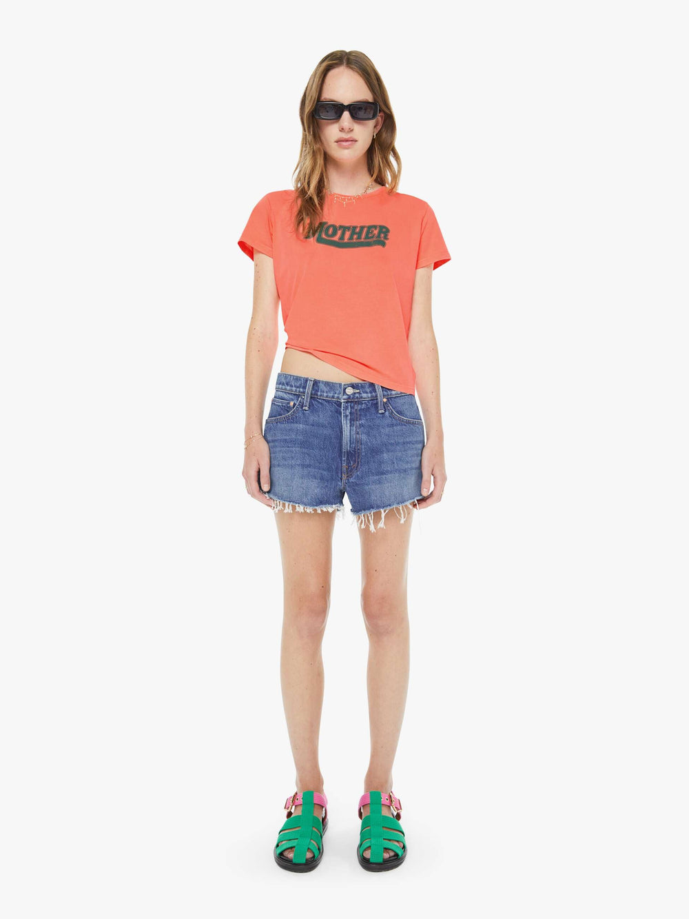 Women The Dodger Short Short Fray | Mother Denim Green Thumb