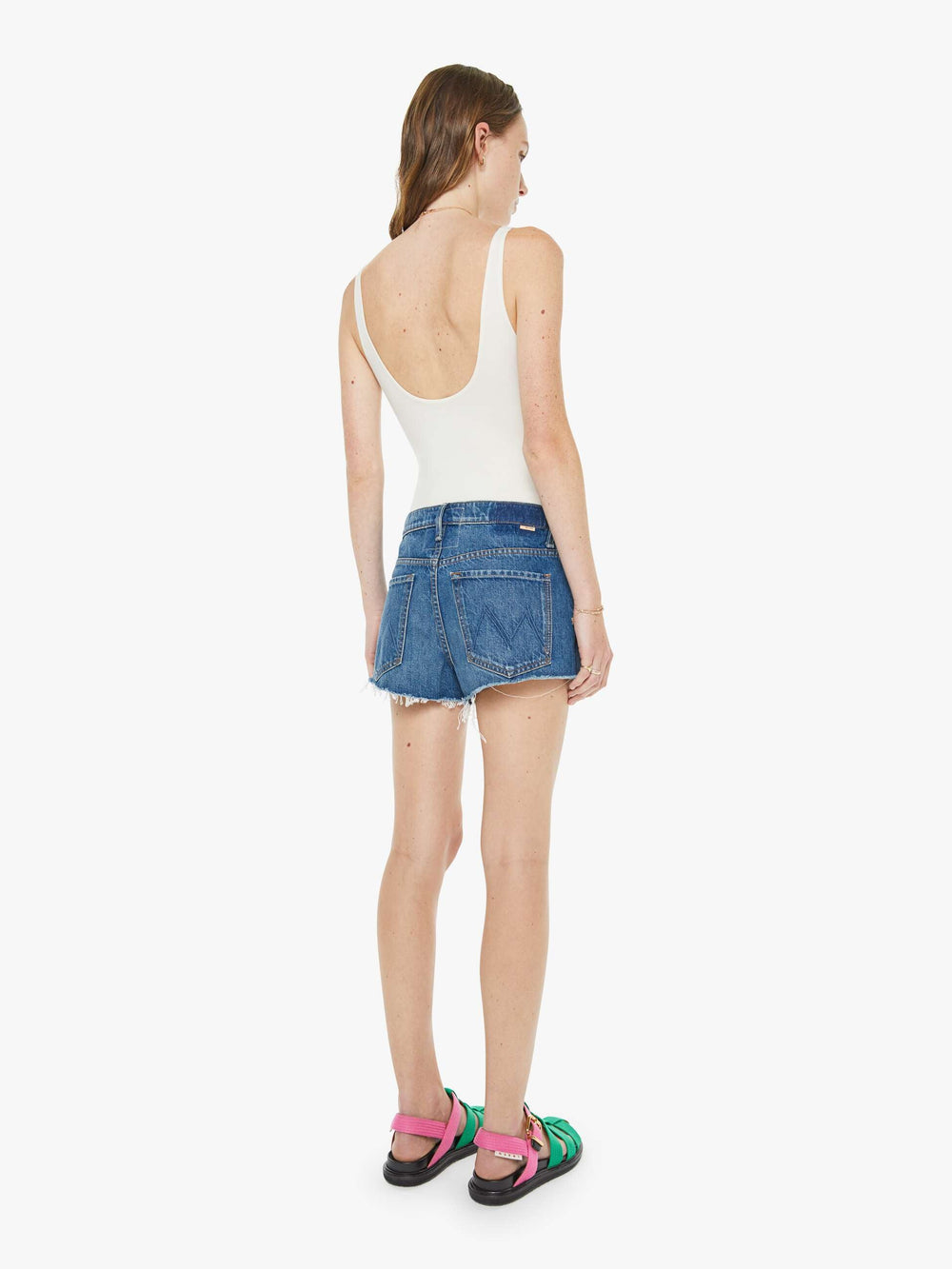 Women The Dodger Short Short Fray | Mother Denim Green Thumb