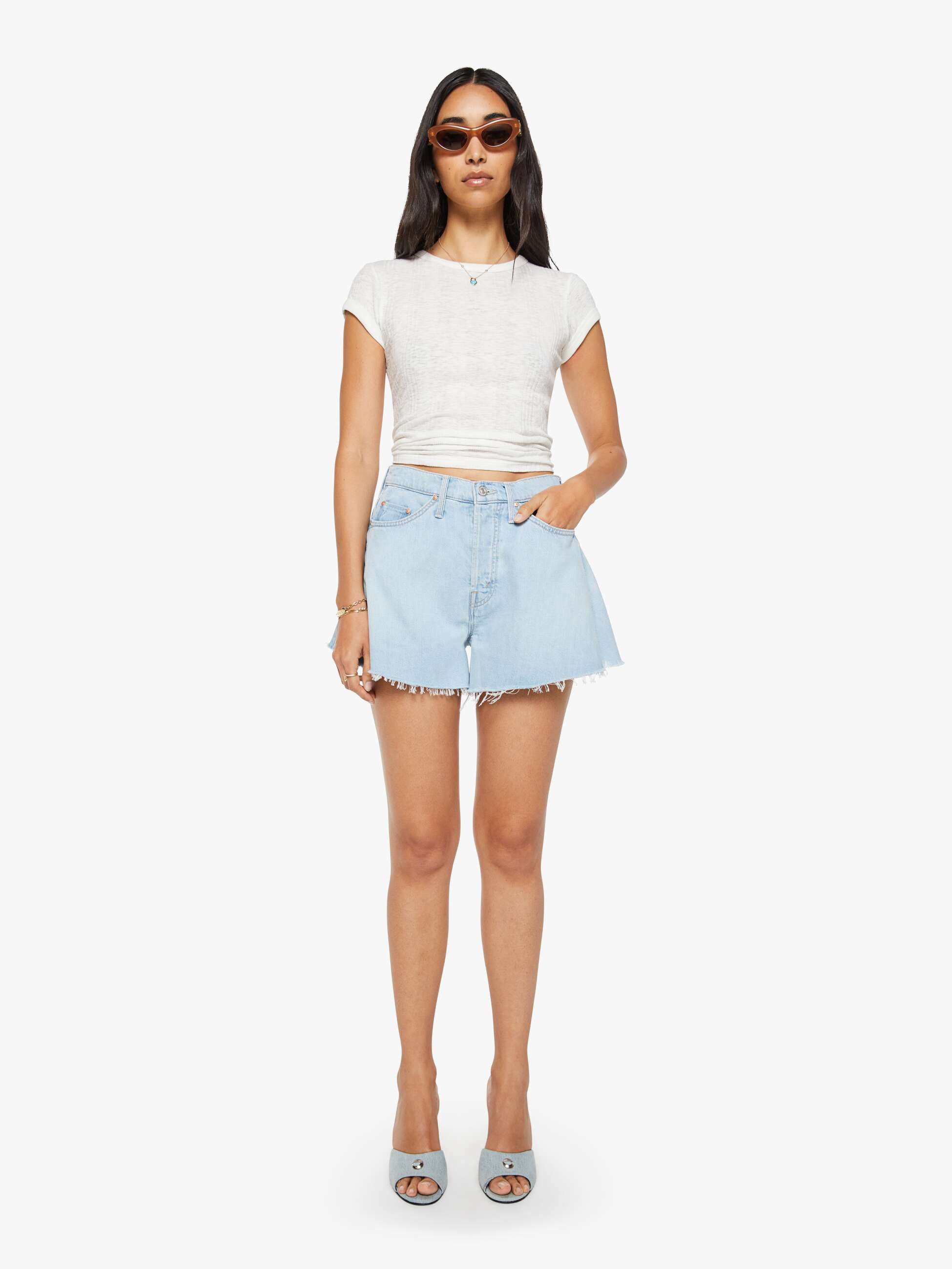 Women The Flutter Short Fray | Mother Denim Shaken Not Stirred