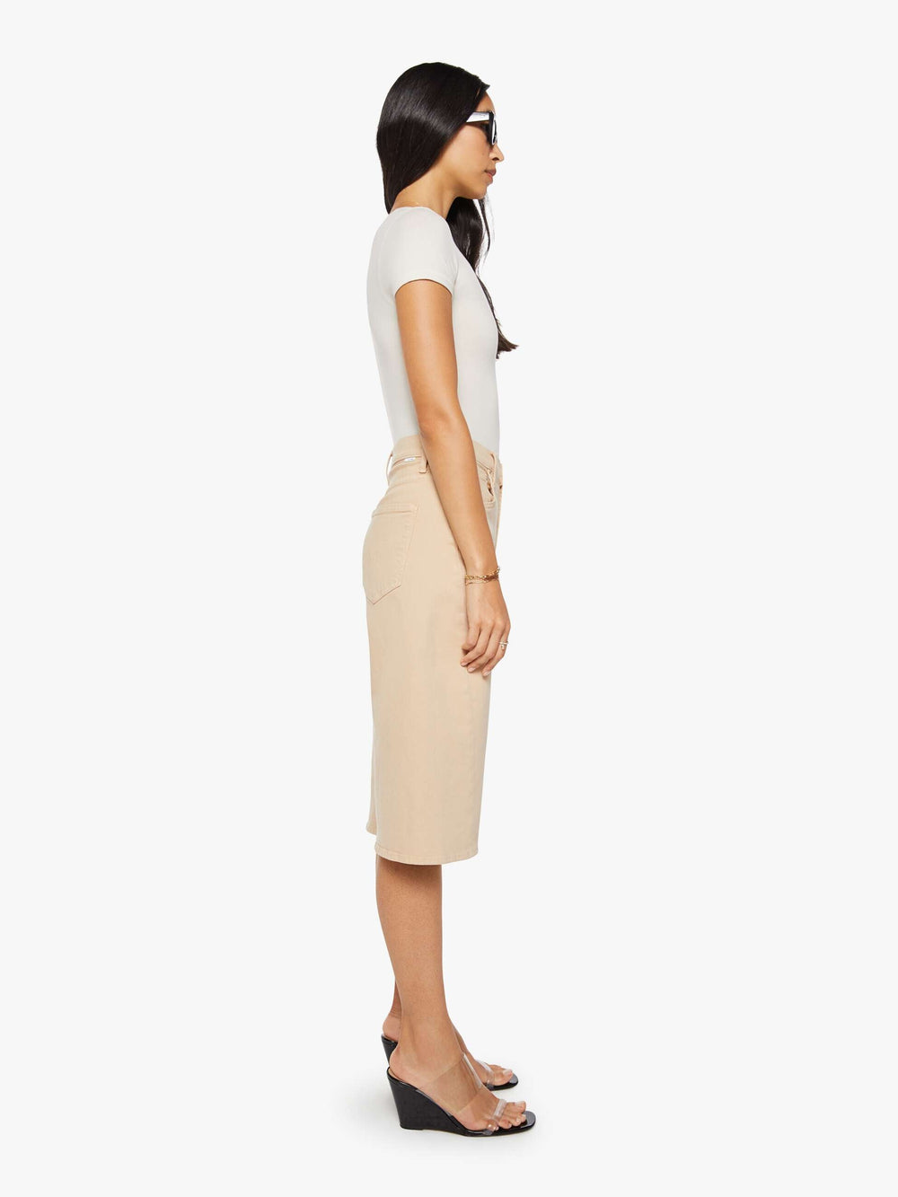 Women The Whole Lot Twist Zip | Mother Denim Almond Buff