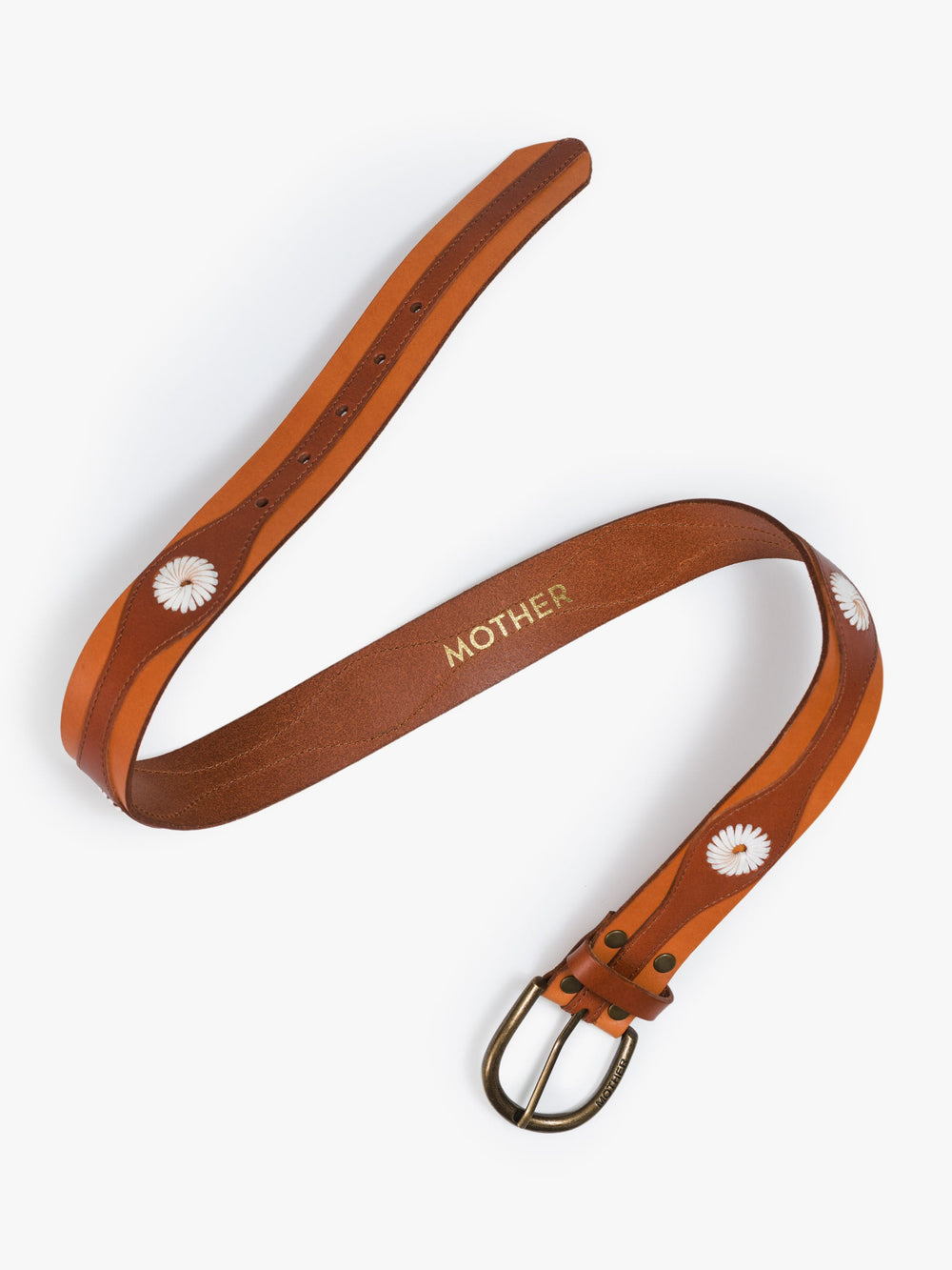 Women The 2 Tone Leather Belt | Mother Denim Natural And Cognac