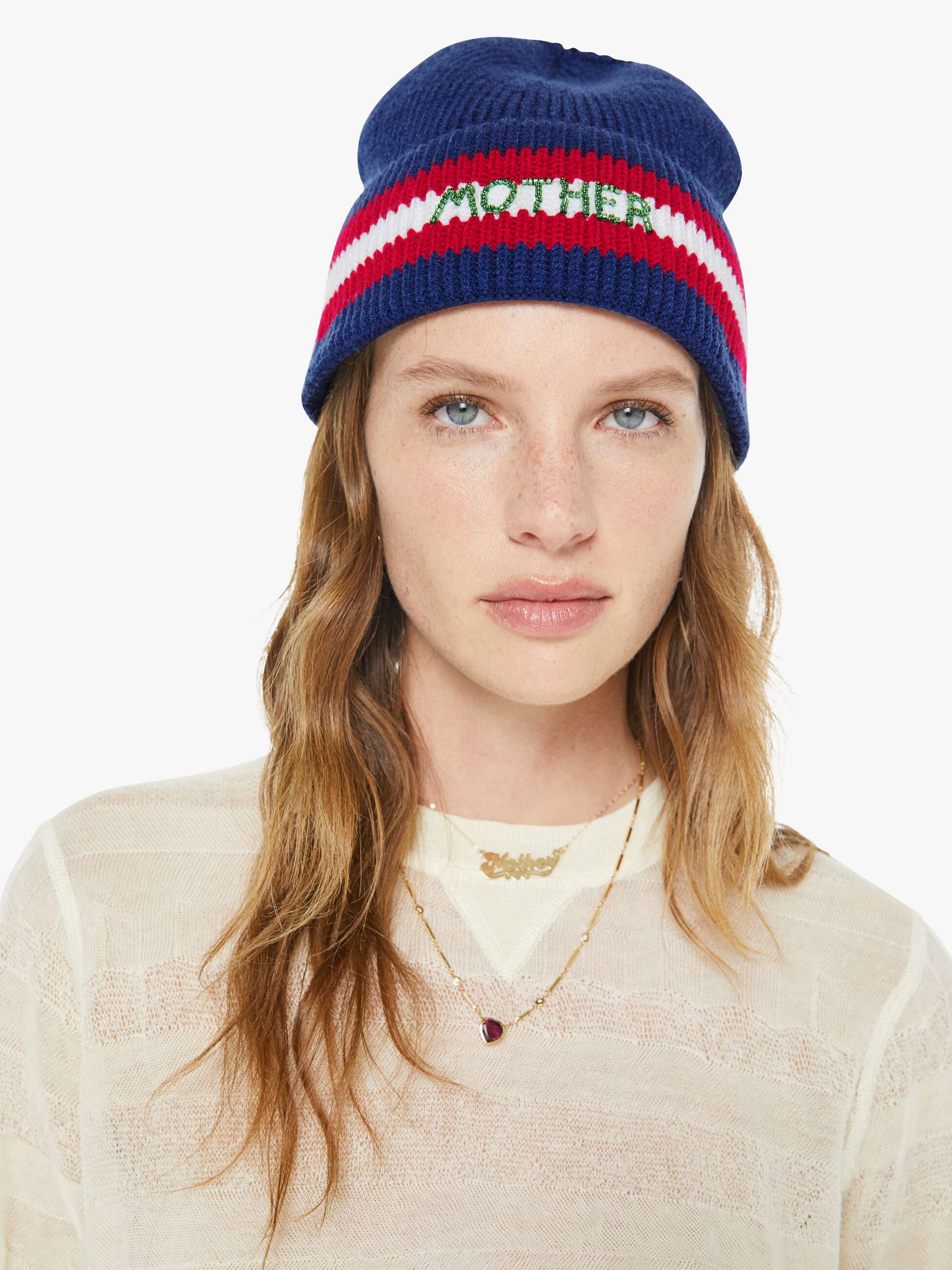 Women The Beanie | Mother Denim Navy
