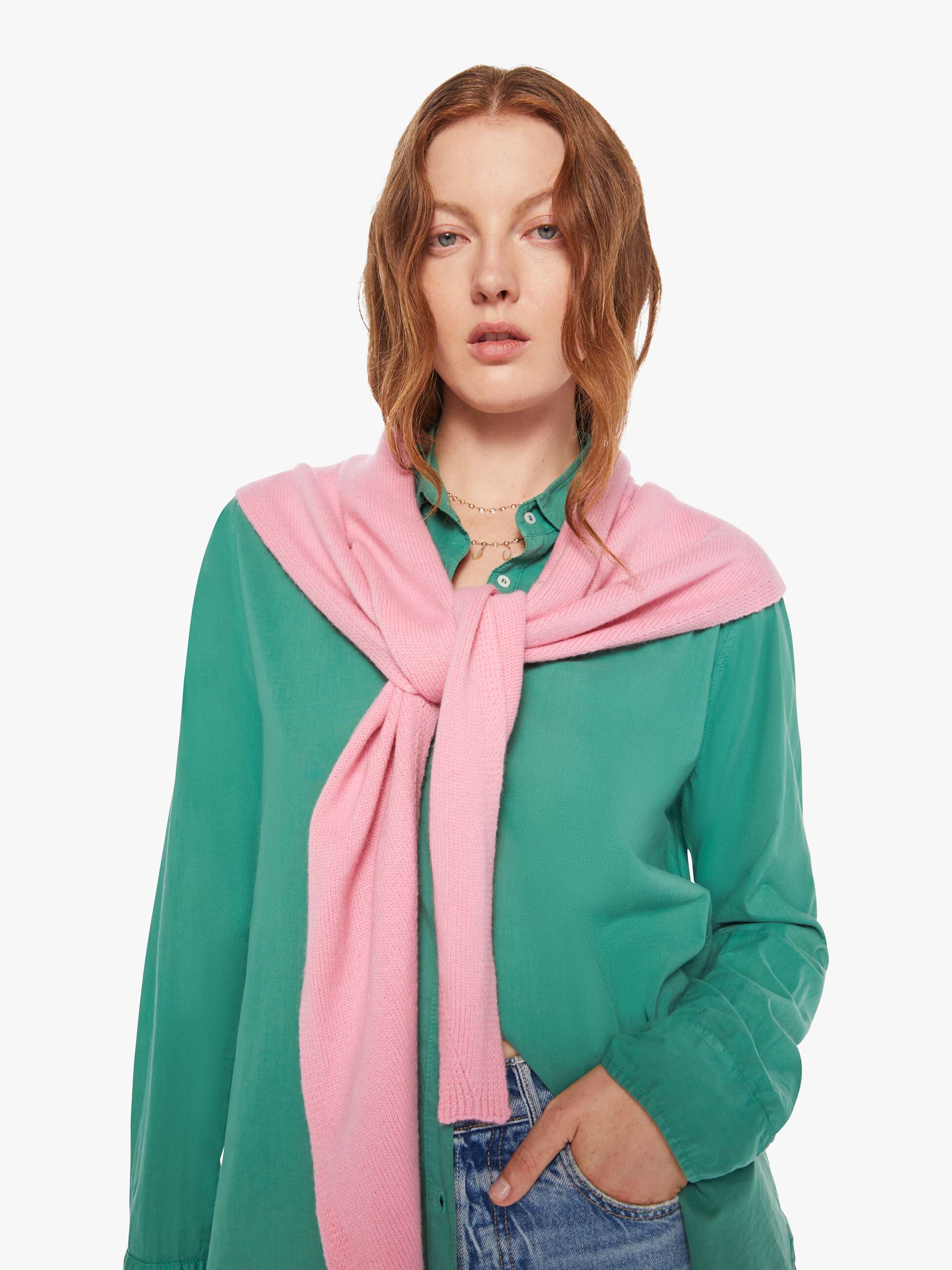 Women XI-LE PETIT SCARF GUMBALL | Mother Denim Pink