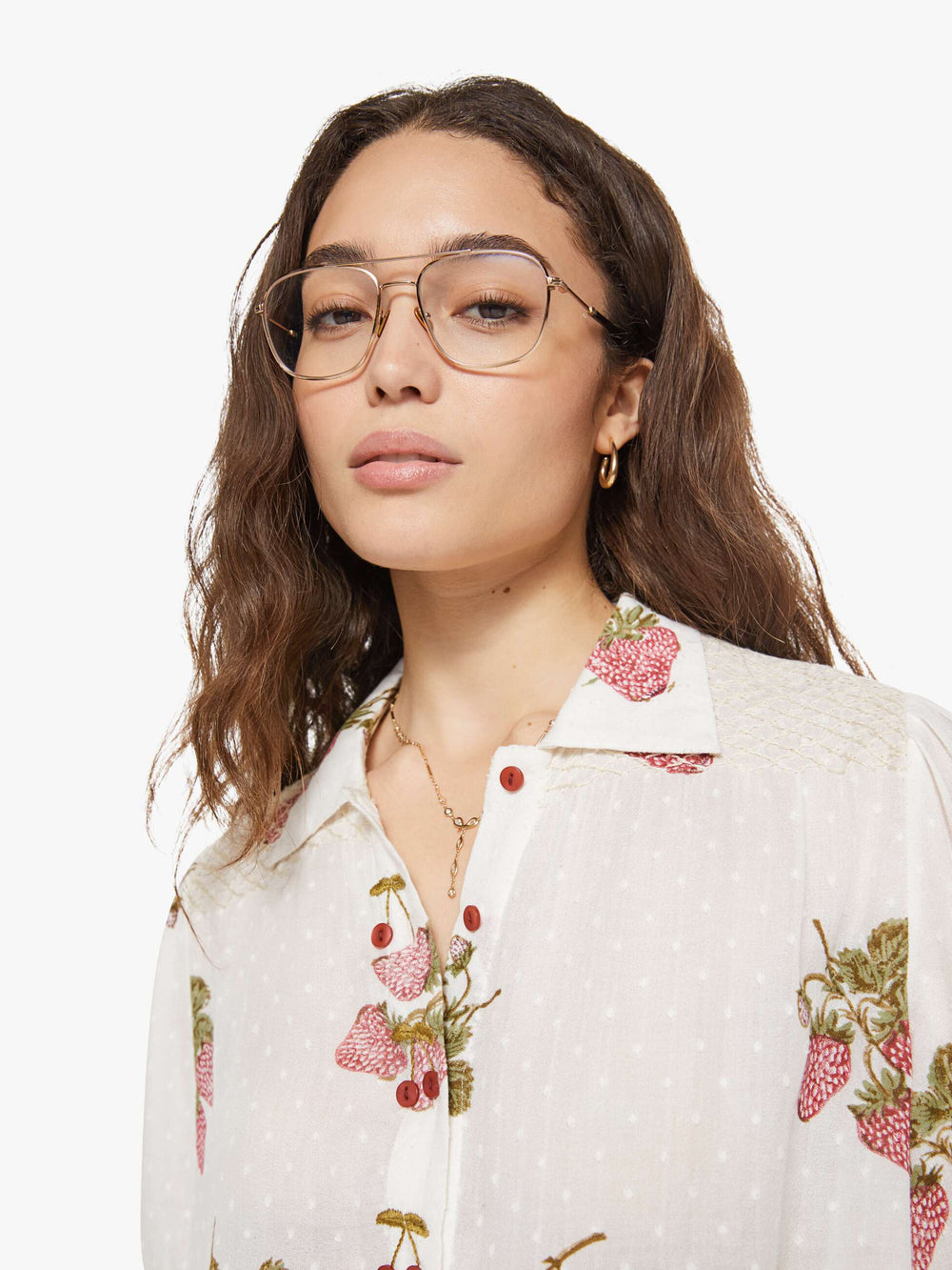 Brands Alix of Bohemia Peyton Shirt | Mother Denim STRAWBERRY DOT