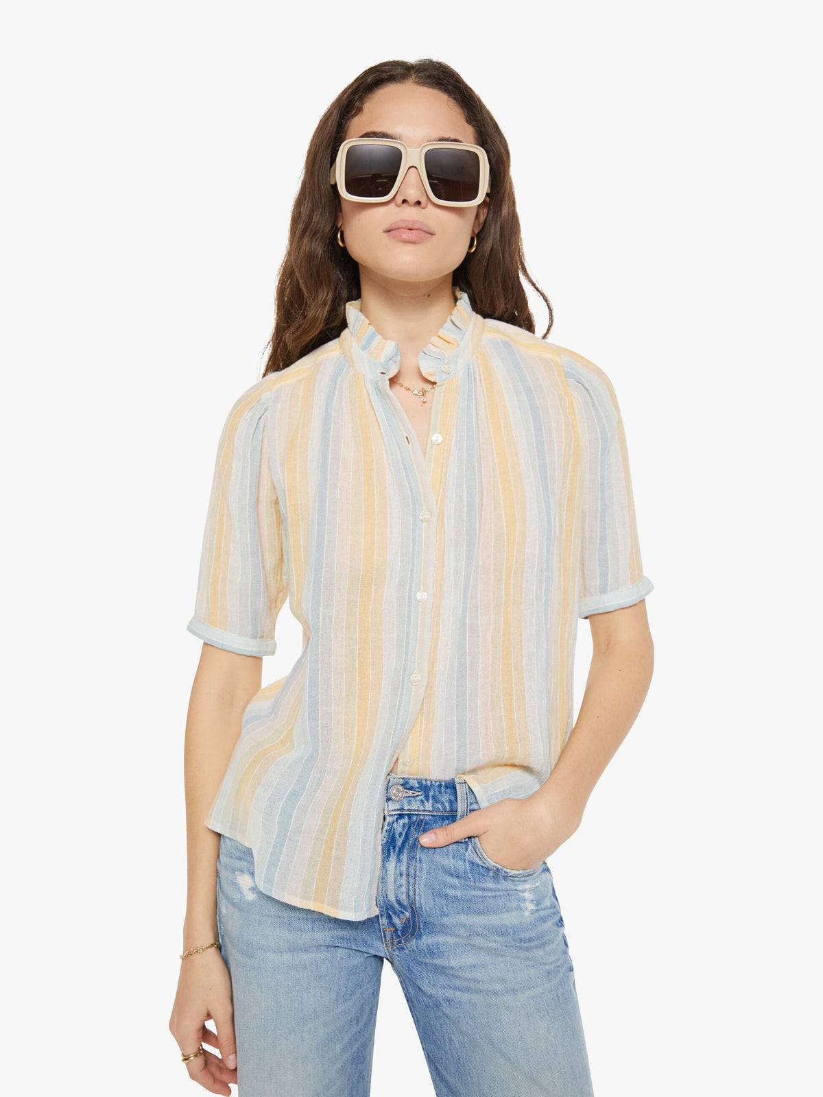 Brands Alix of Bohemia Winnie Shirt | Mother Denim SUNWASH STRIPE