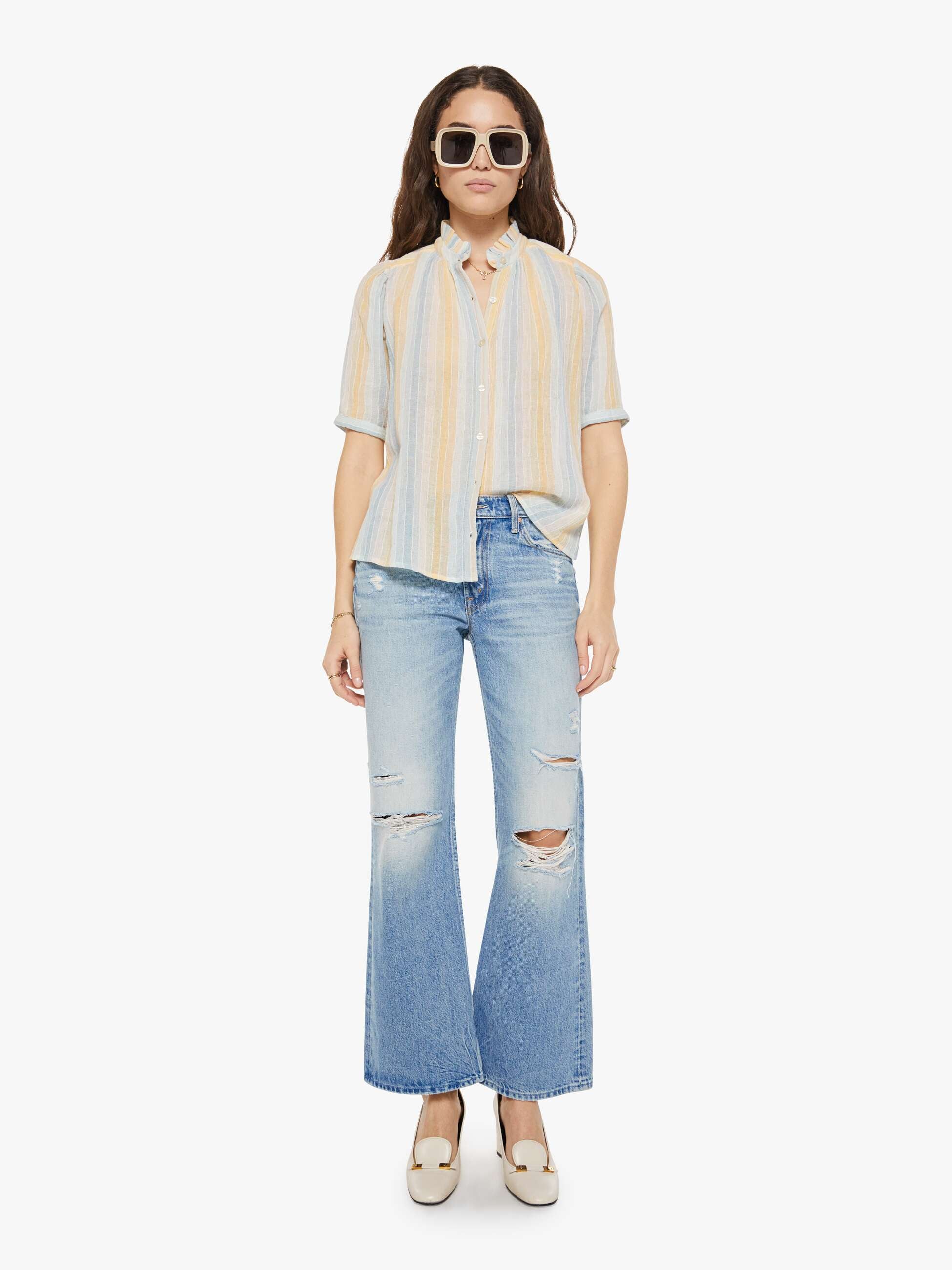 Brands Alix of Bohemia Winnie Shirt | Mother Denim SUNWASH STRIPE