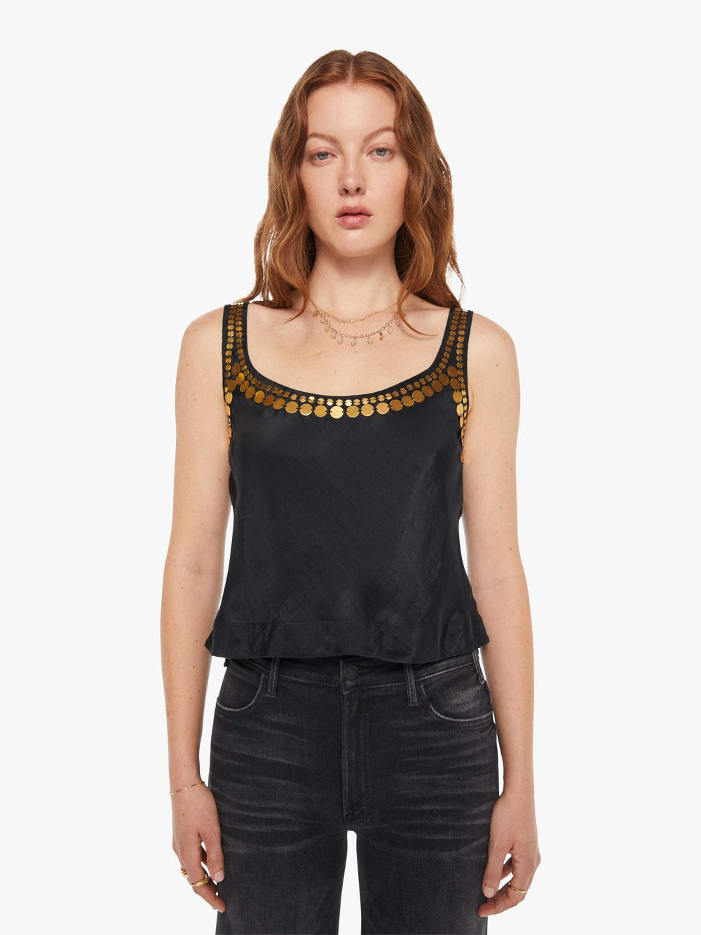Brands Alix Of Bohemia Fiona Gilded Coin Top | Mother Denim Black