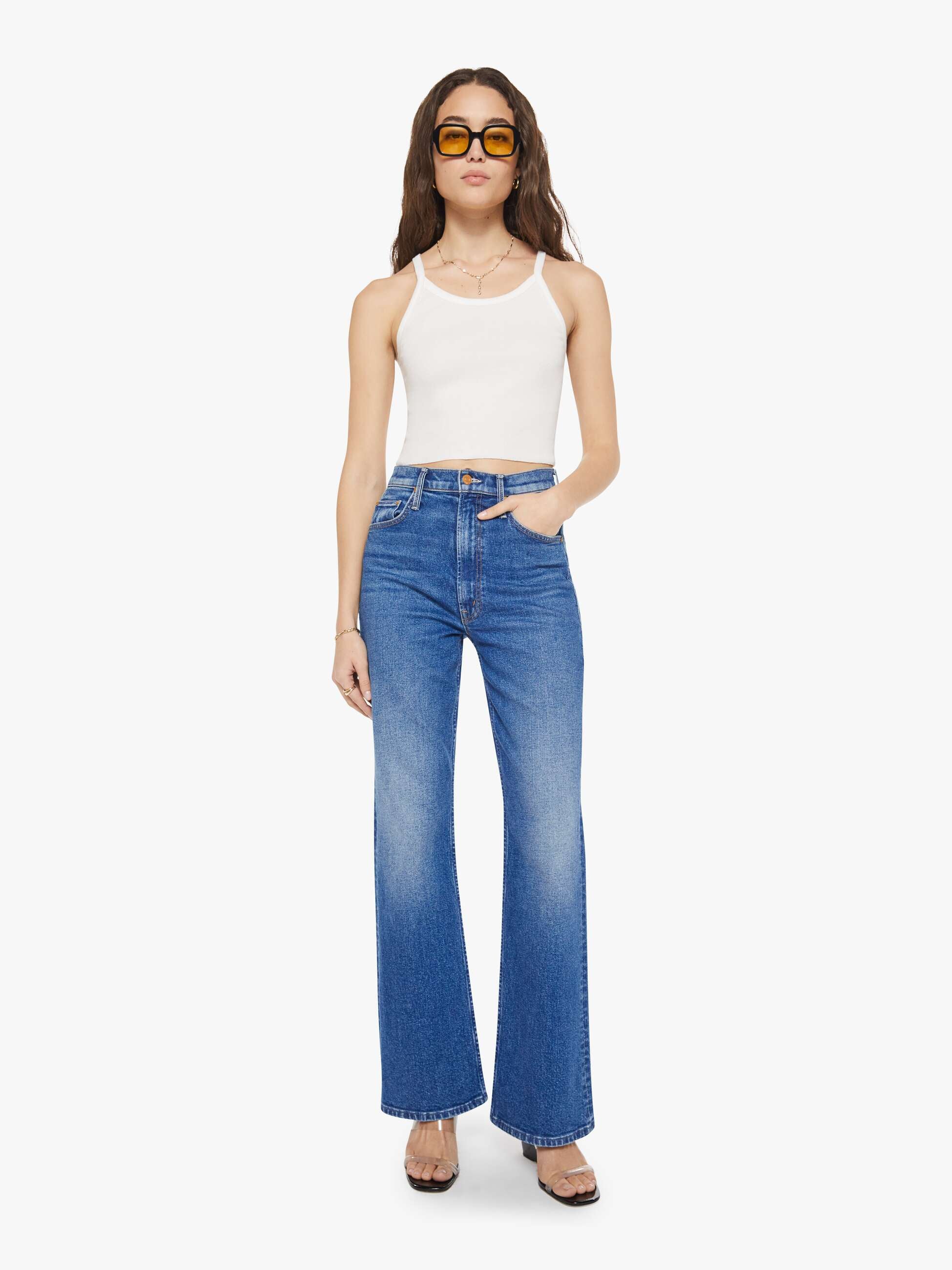Brands Eterne Cropped Rib Tank | Mother Denim White (Natural)