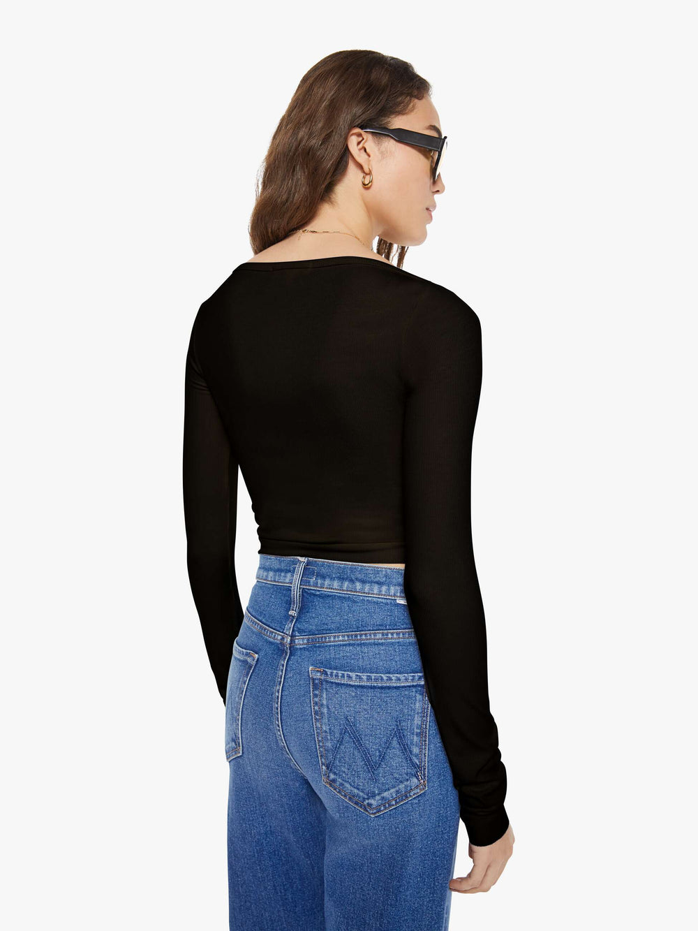 Brands Eterne Long Sleeve Boatneck Top | Mother Denim Black