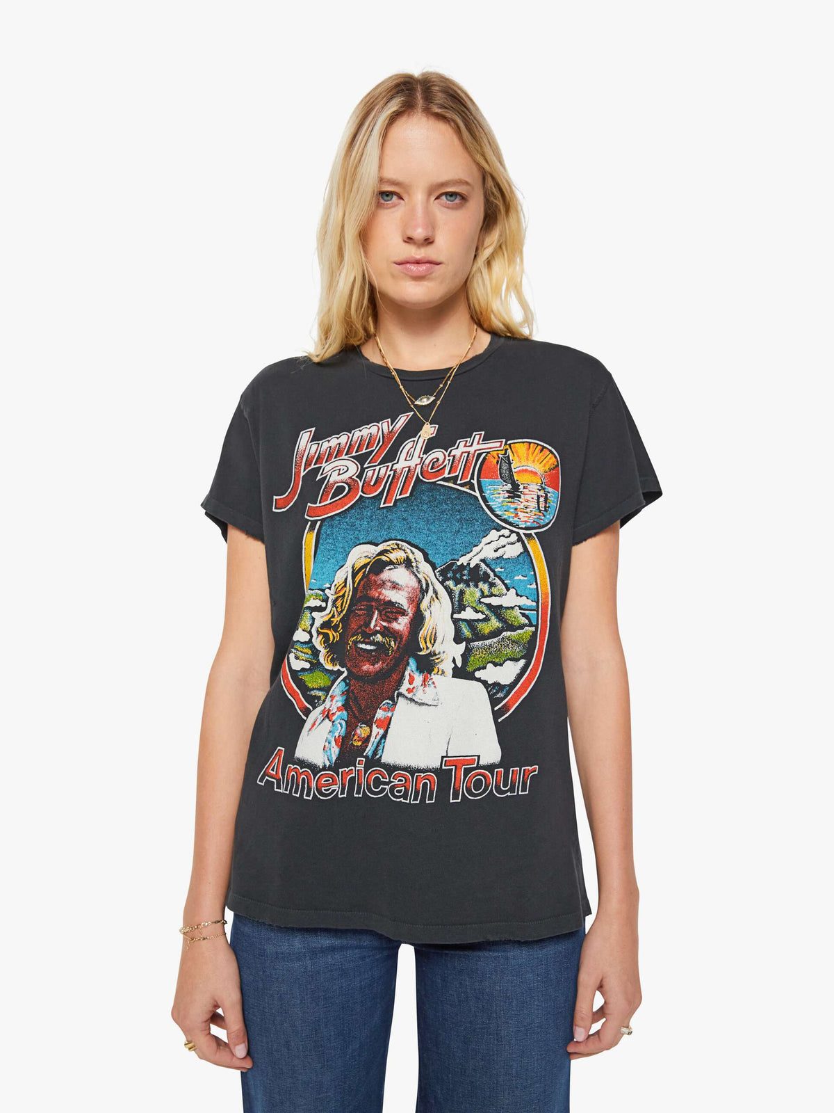 Brands MadeWorn Jimmy Buffet Tee | Mother Denim Black (Charcoal)