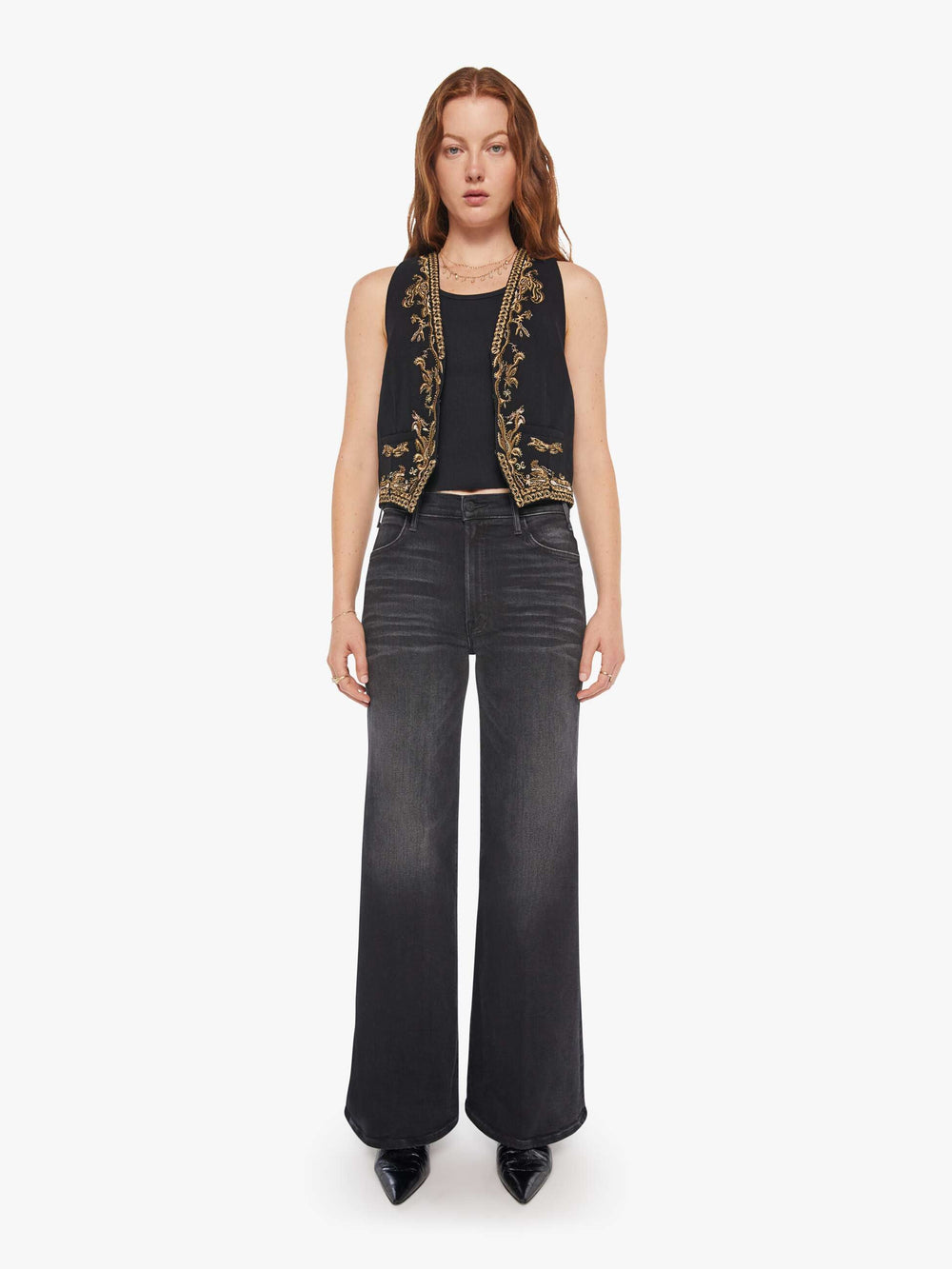 Brands Maria Cher Selena Vest | Mother Denim Black