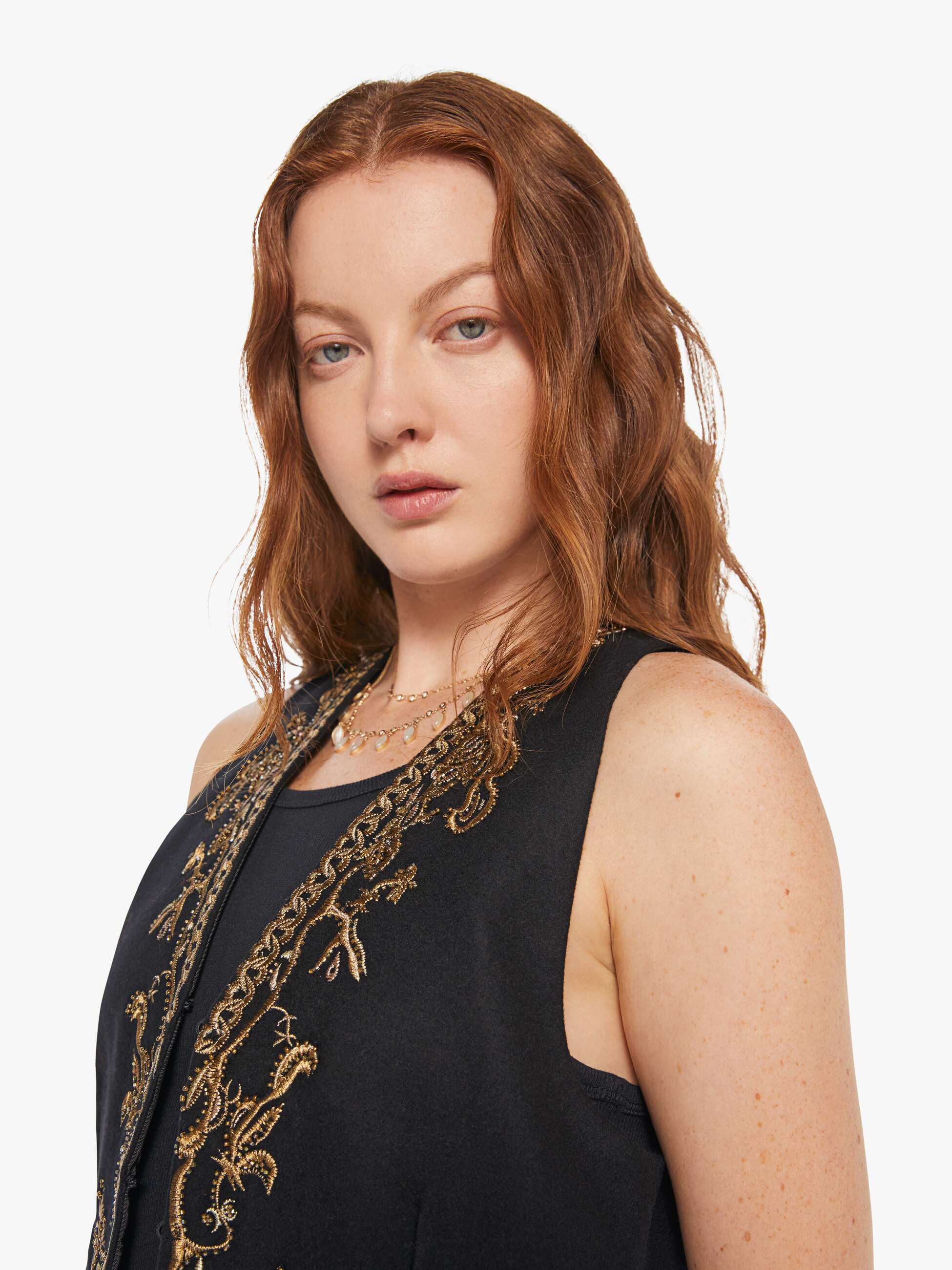 Brands Maria Cher Selena Vest | Mother Denim Black