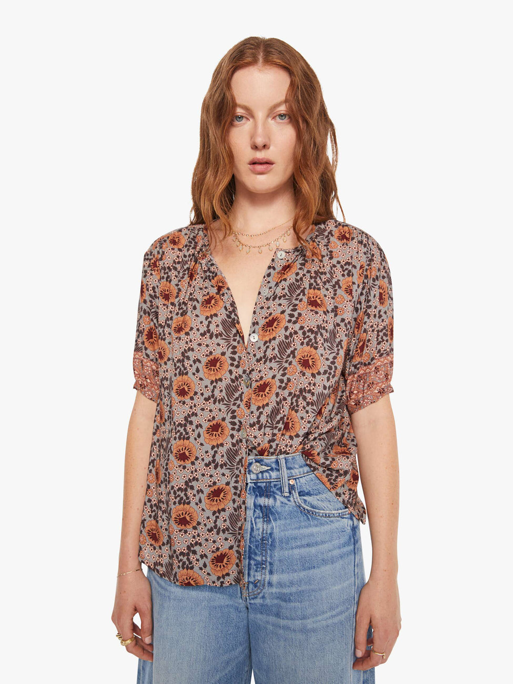 Brands Natalie Martin Violet Top | Mother Denim VINTAGE FLOWERS SLATE