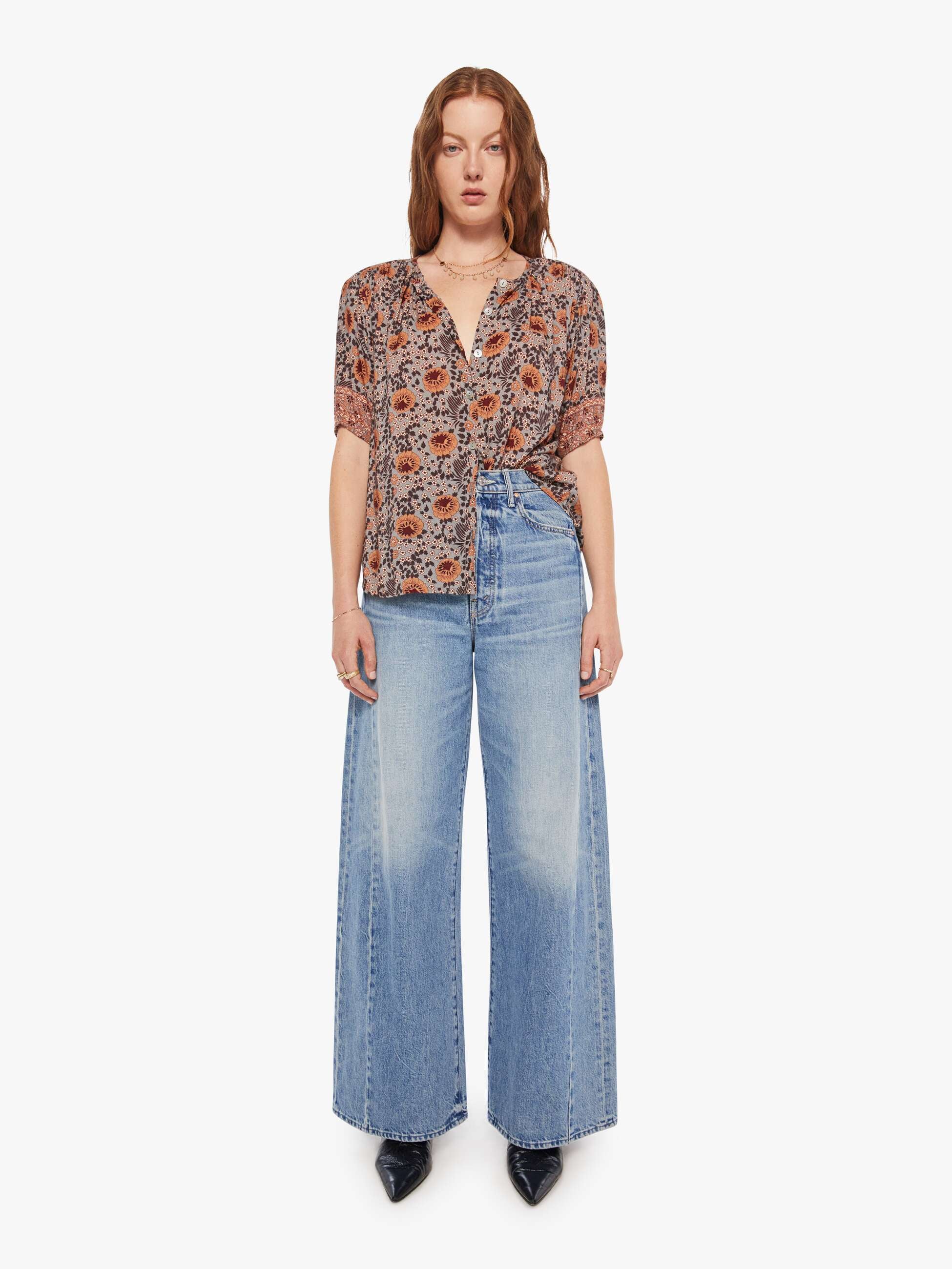 Brands Natalie Martin Violet Top | Mother Denim VINTAGE FLOWERS SLATE