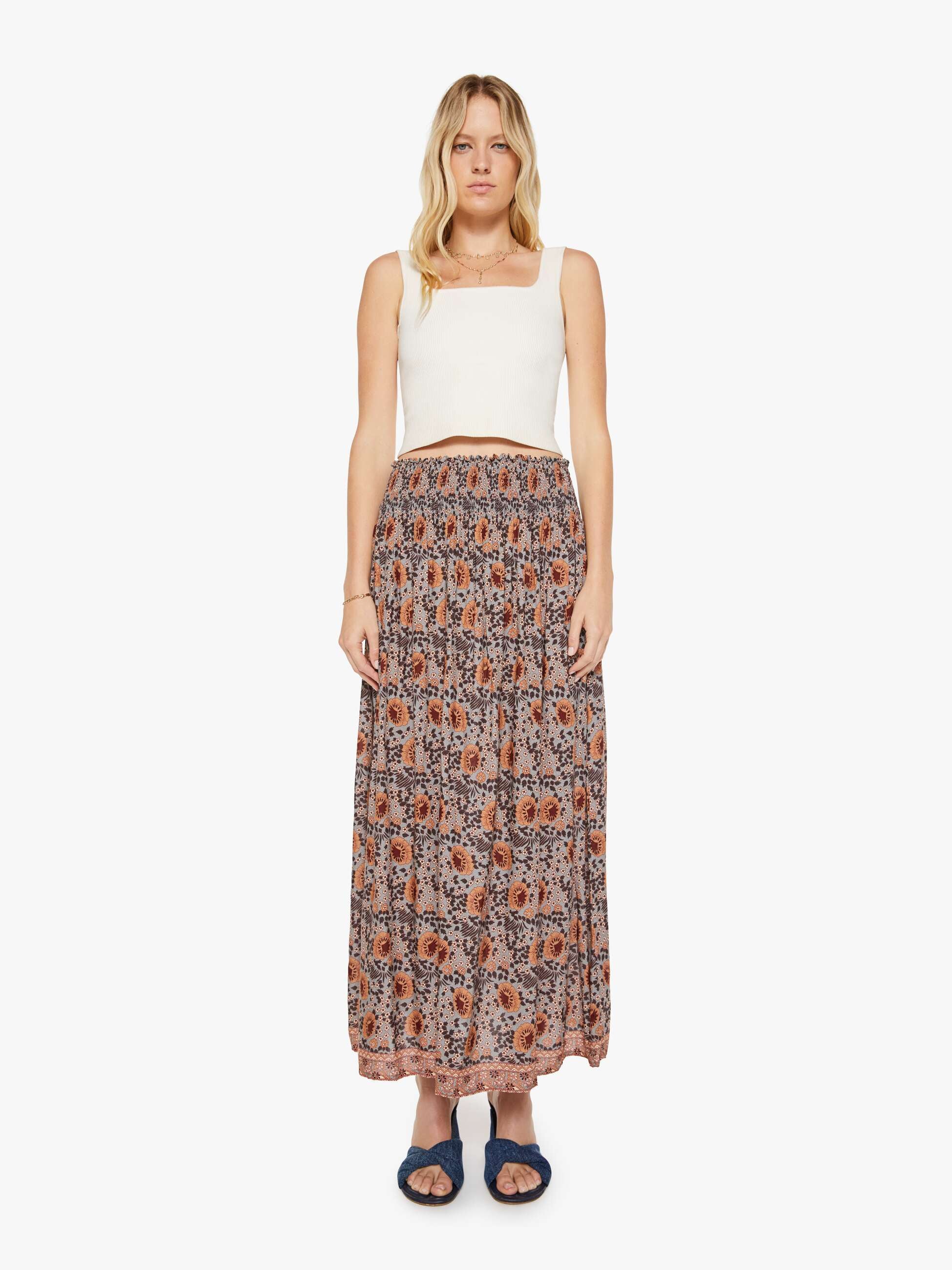 Brands Natalie Martin Bella Skirt | Mother Denim VINTAGE FLOWERS SLATE