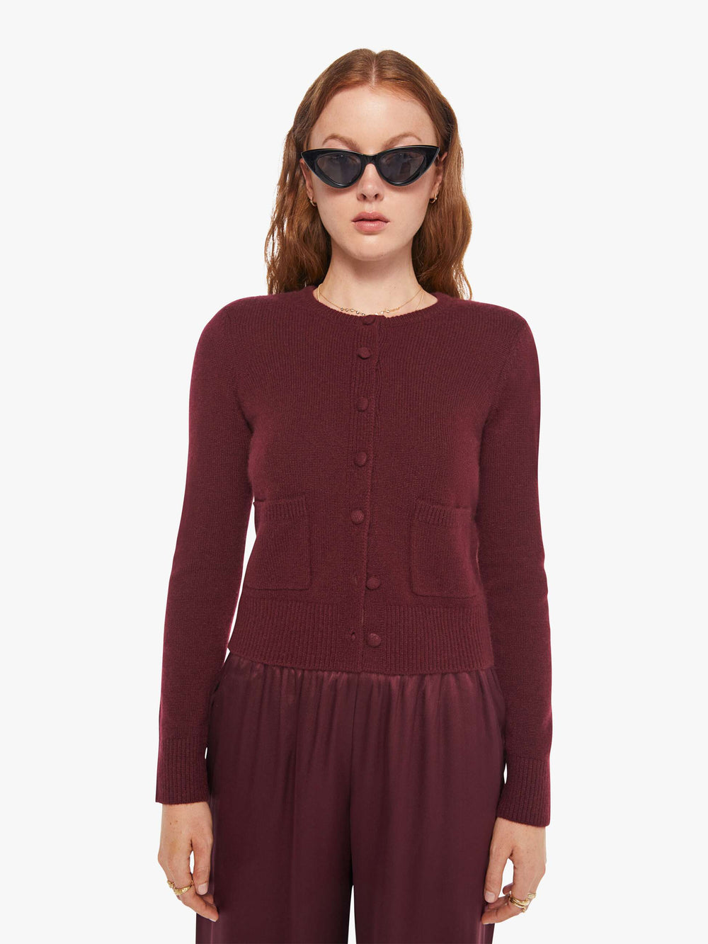 Brands SABLYN Emilia Cardigan | Mother Denim BORDEAUX