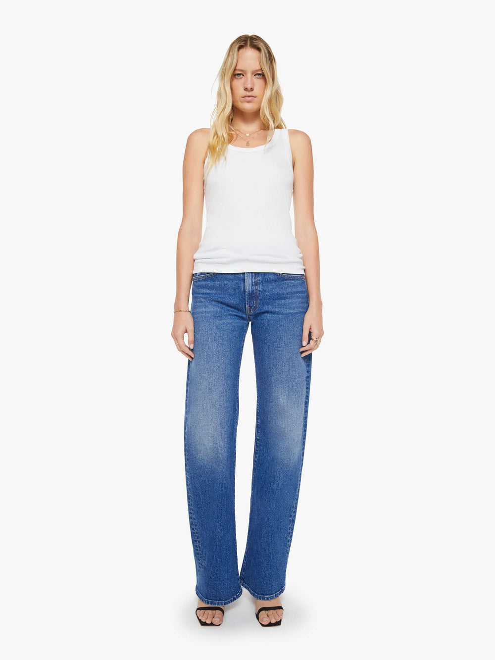 Brands SPRWMN Rib Fitted Scooped Tank | Mother Denim White