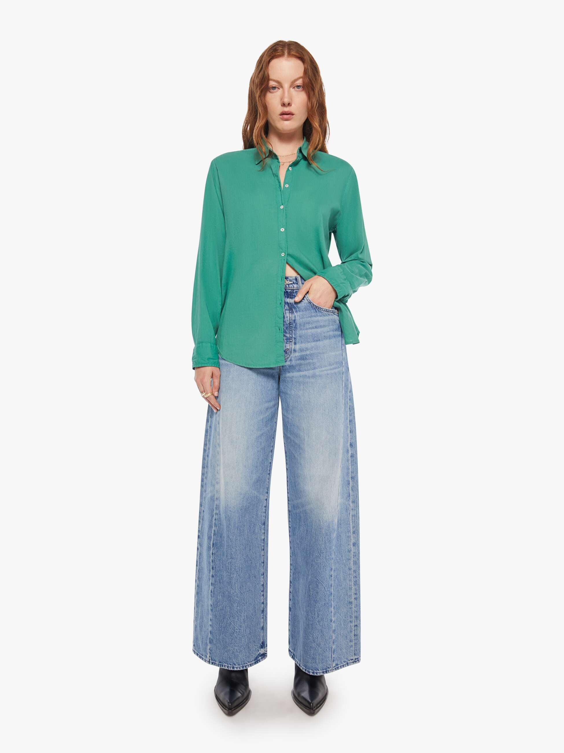 Brands XiRENA Beau Shirt | Mother Denim Green (Open)