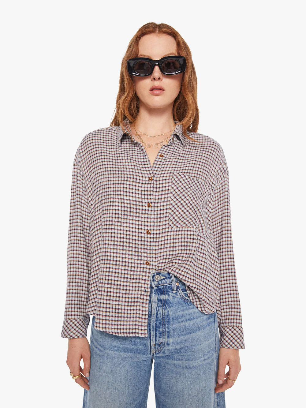 Brands XiRENA Jordy Shirt | Mother Denim BABY BLUE CHECK