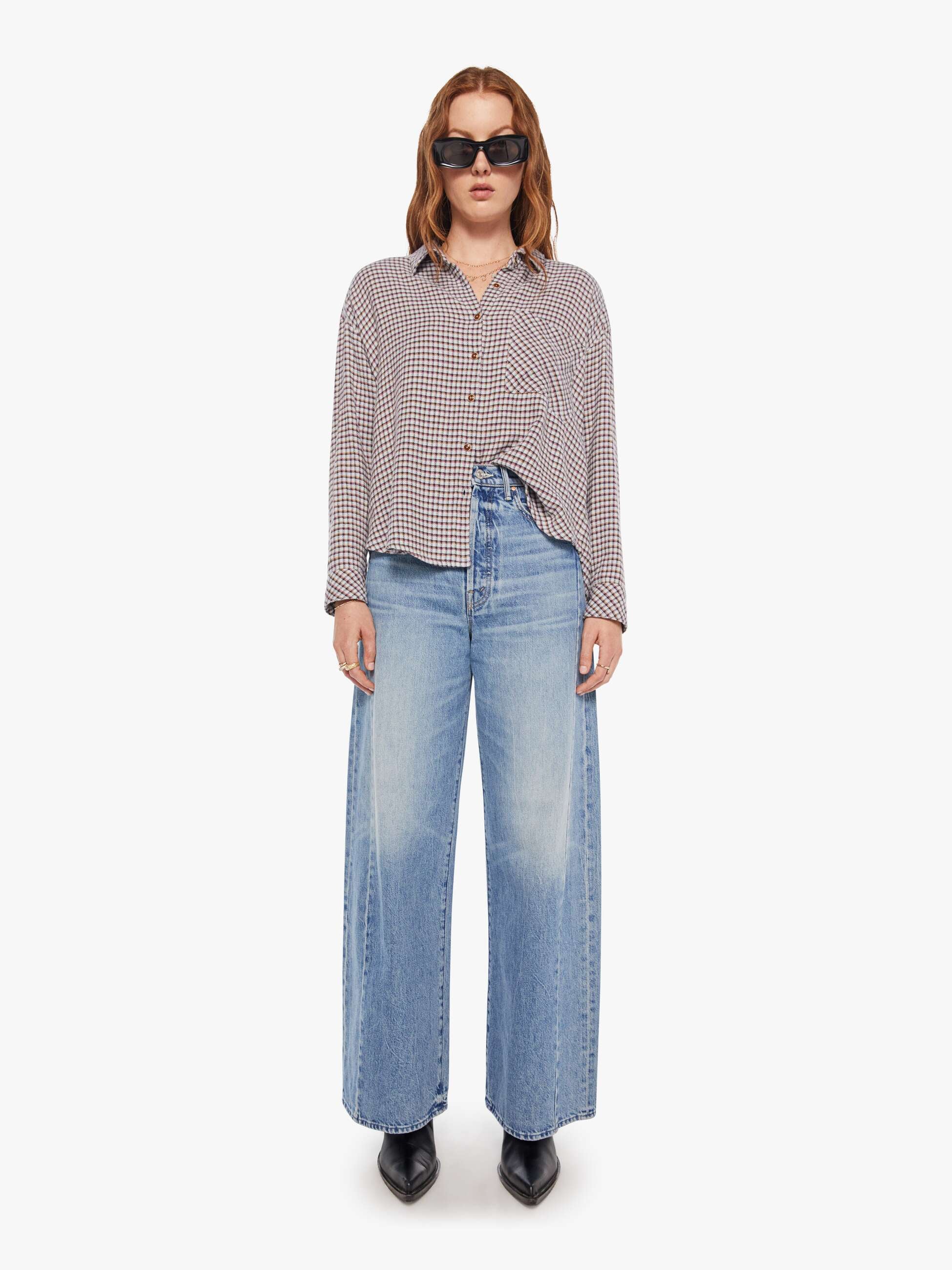 Brands XiRENA Jordy Shirt | Mother Denim BABY BLUE CHECK