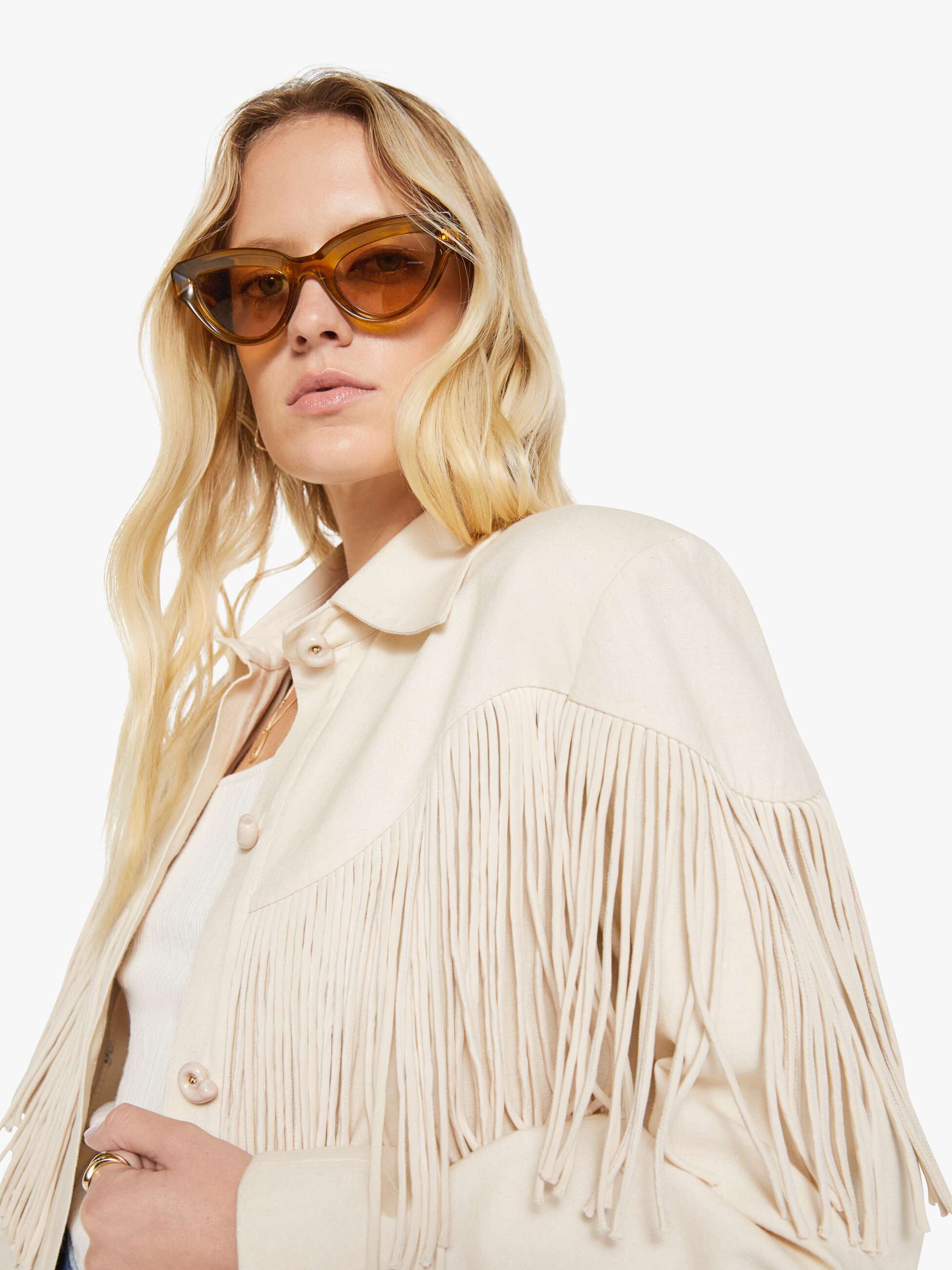 Brands Alix of Bohemia Jude Fringe Jacket | Mother Denim DUNE