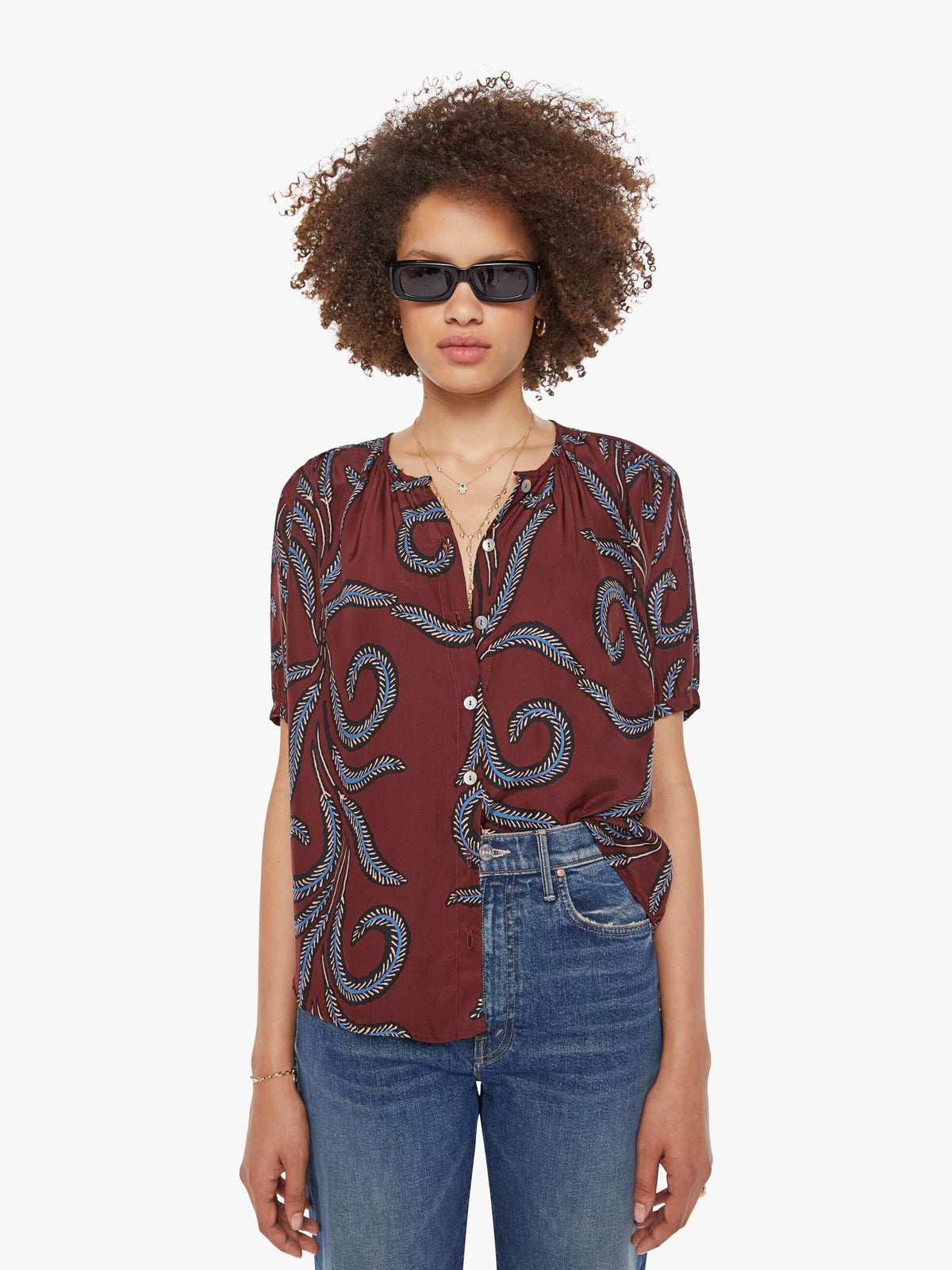 Brands Natalie Martin Violet Top | Mother Denim FEATHER BORDEAUX