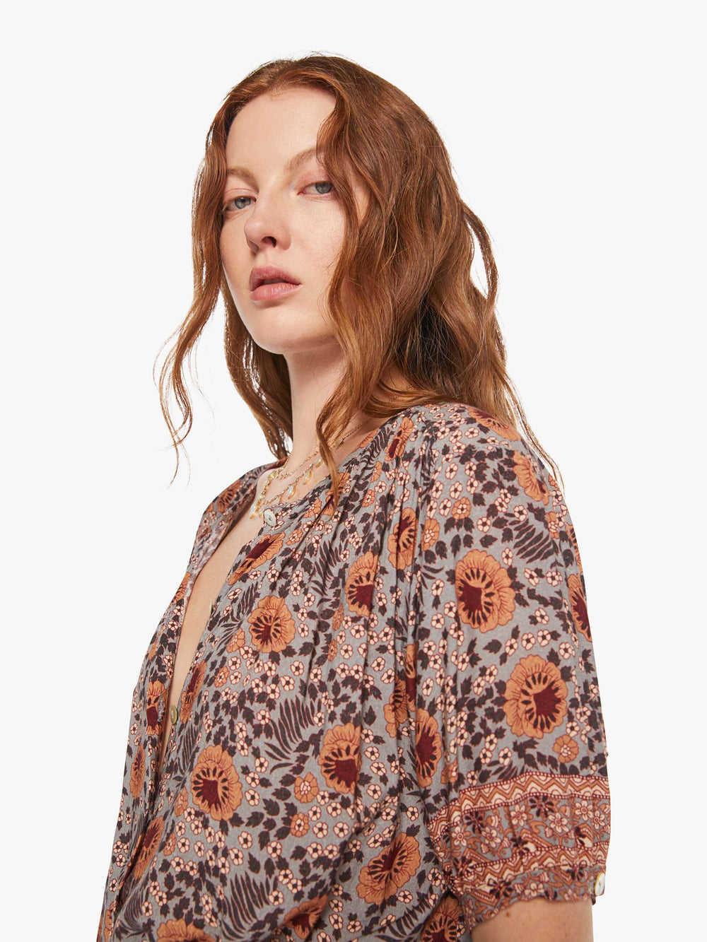 Brands Natalie Martin Violet Top | Mother Denim VINTAGE FLOWERS SLATE