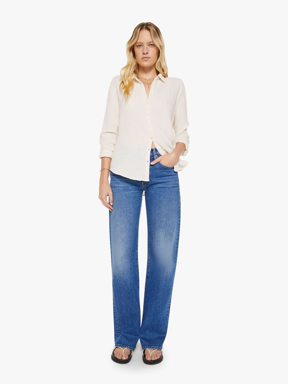 Brands XiRENA Scout Shirt | Mother Denim White (Open)