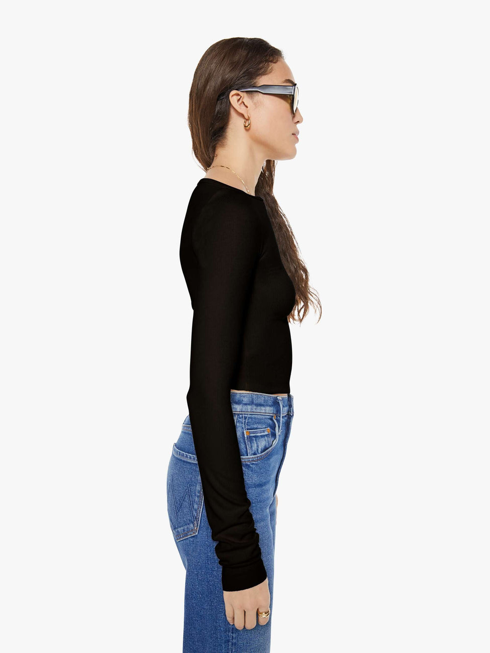Brands Eterne Long Sleeve Boatneck Top | Mother Denim Black