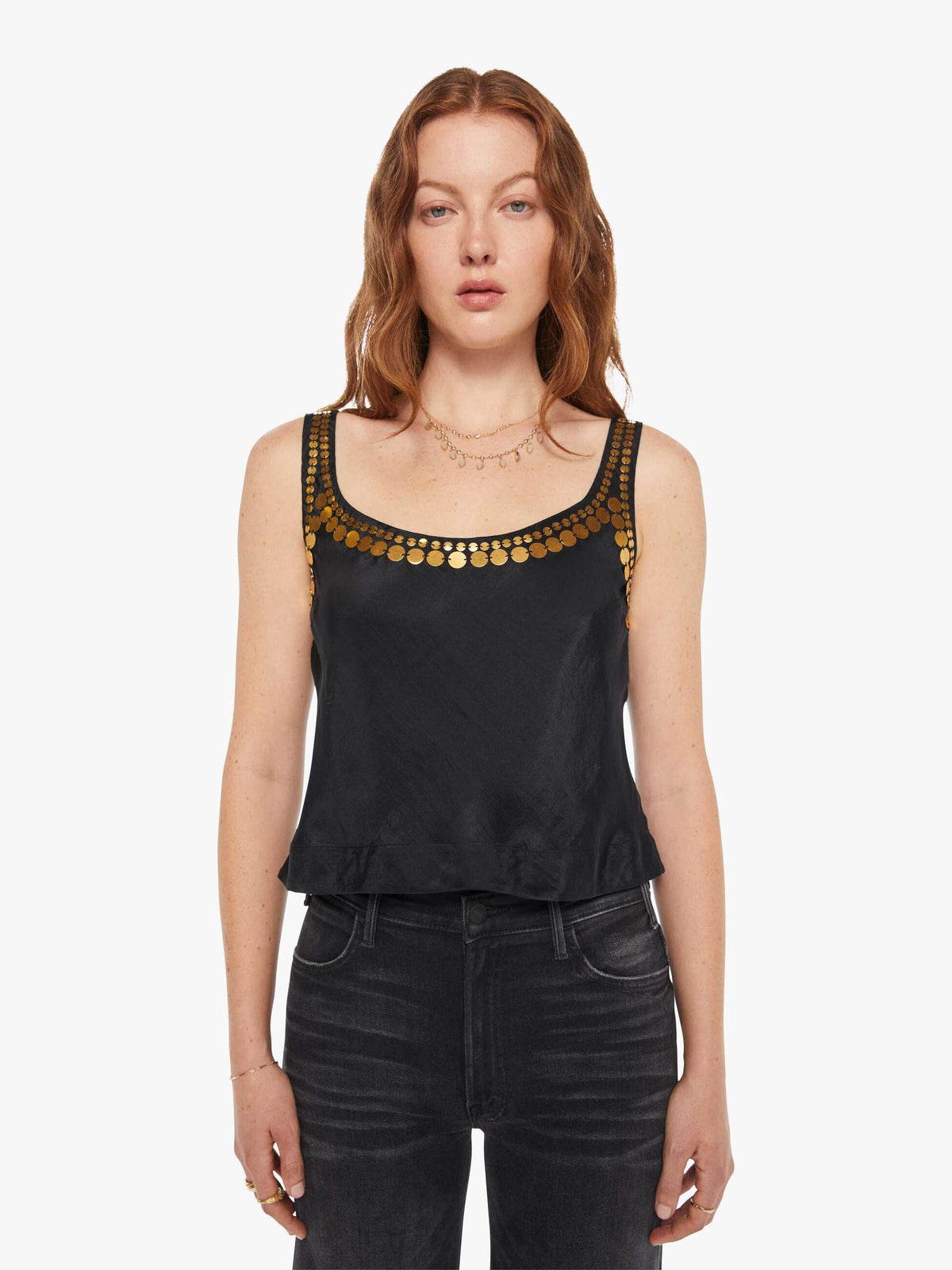 Brands Alix Of Bohemia Fiona Gilded Coin Top | Mother Denim Black