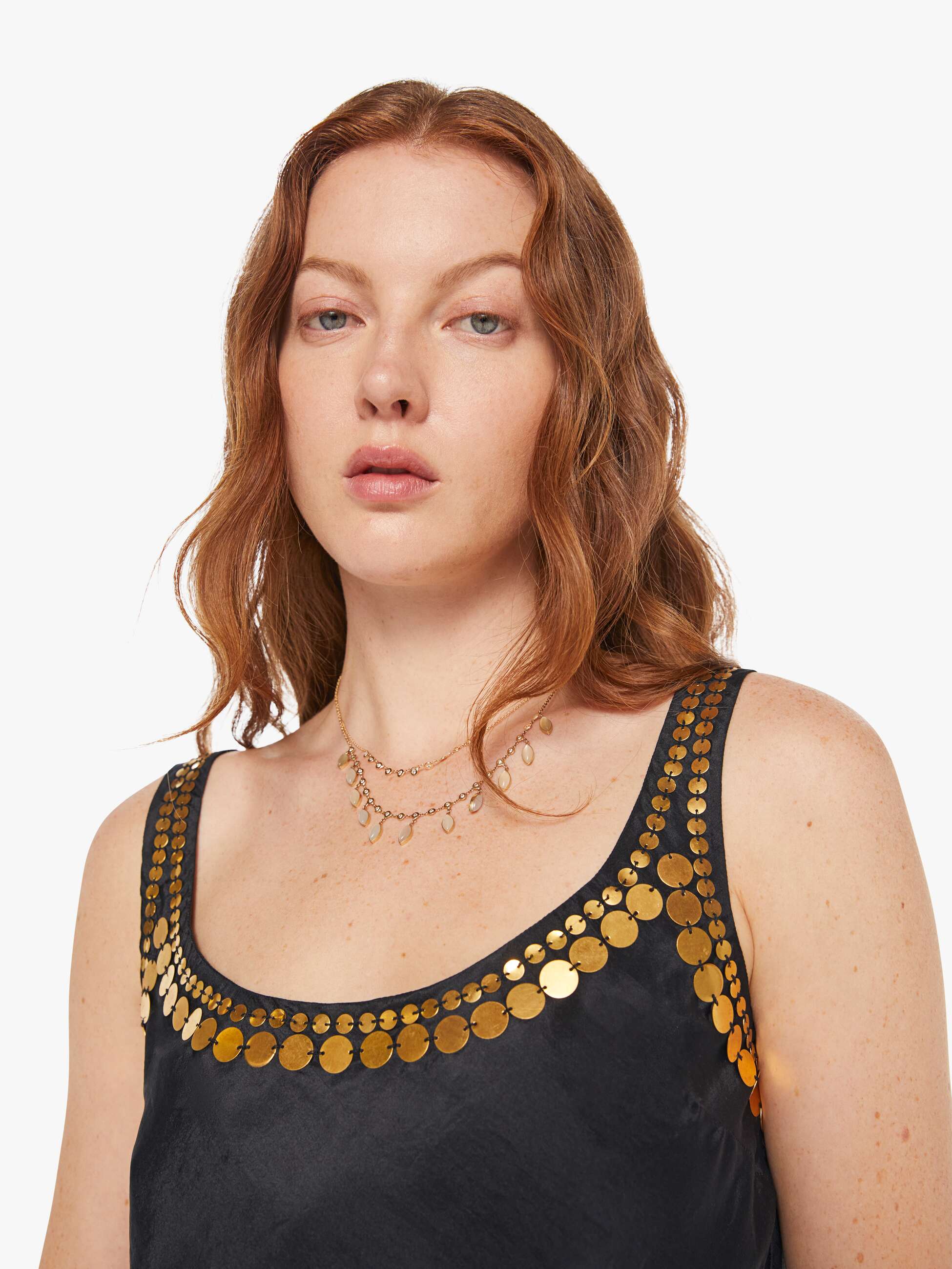 Brands Alix Of Bohemia Fiona Gilded Coin Top | Mother Denim Black