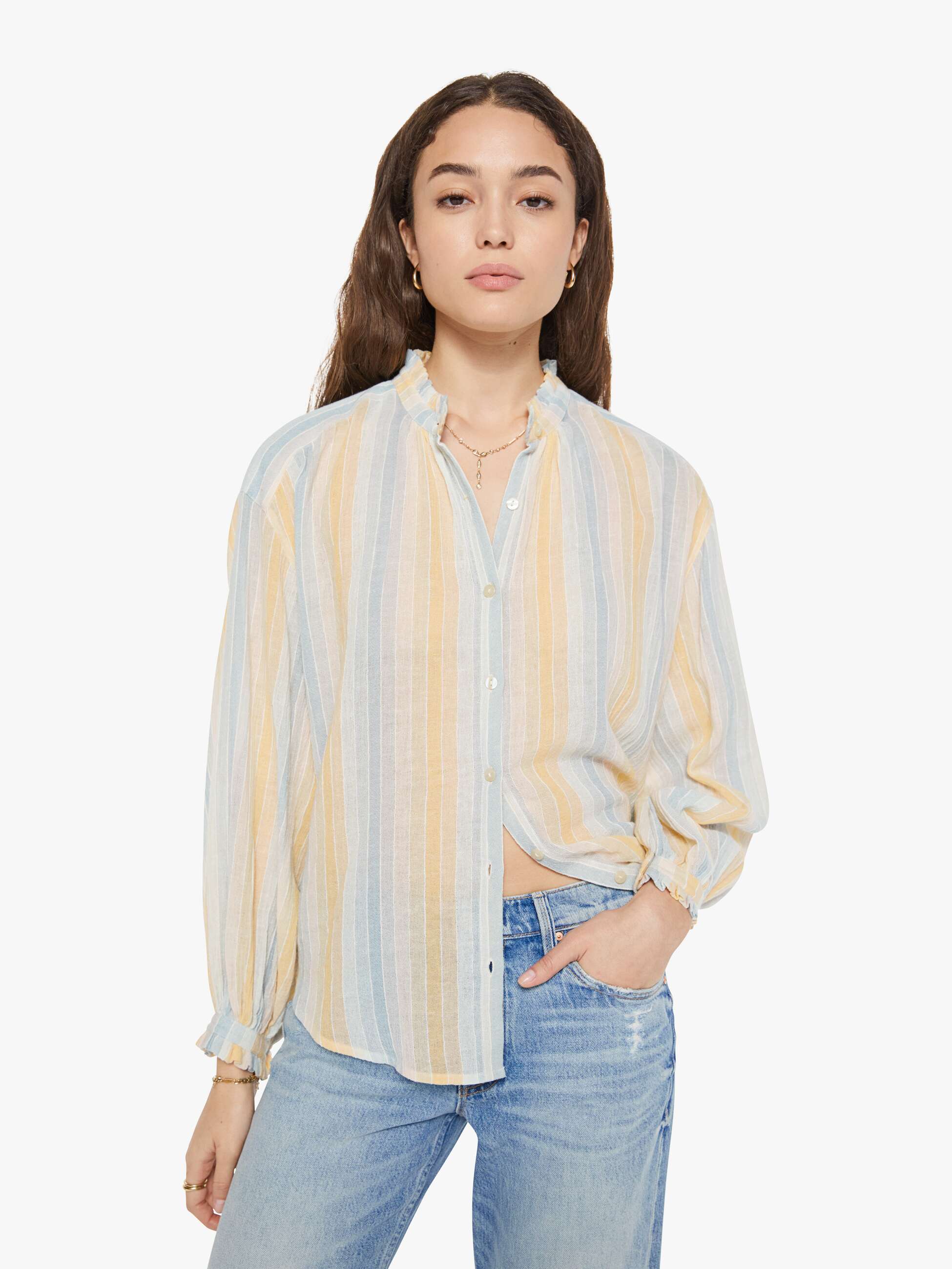 Brands Alix of Bohemia Poet Blouse | Mother Denim SUNWASH STRIPE