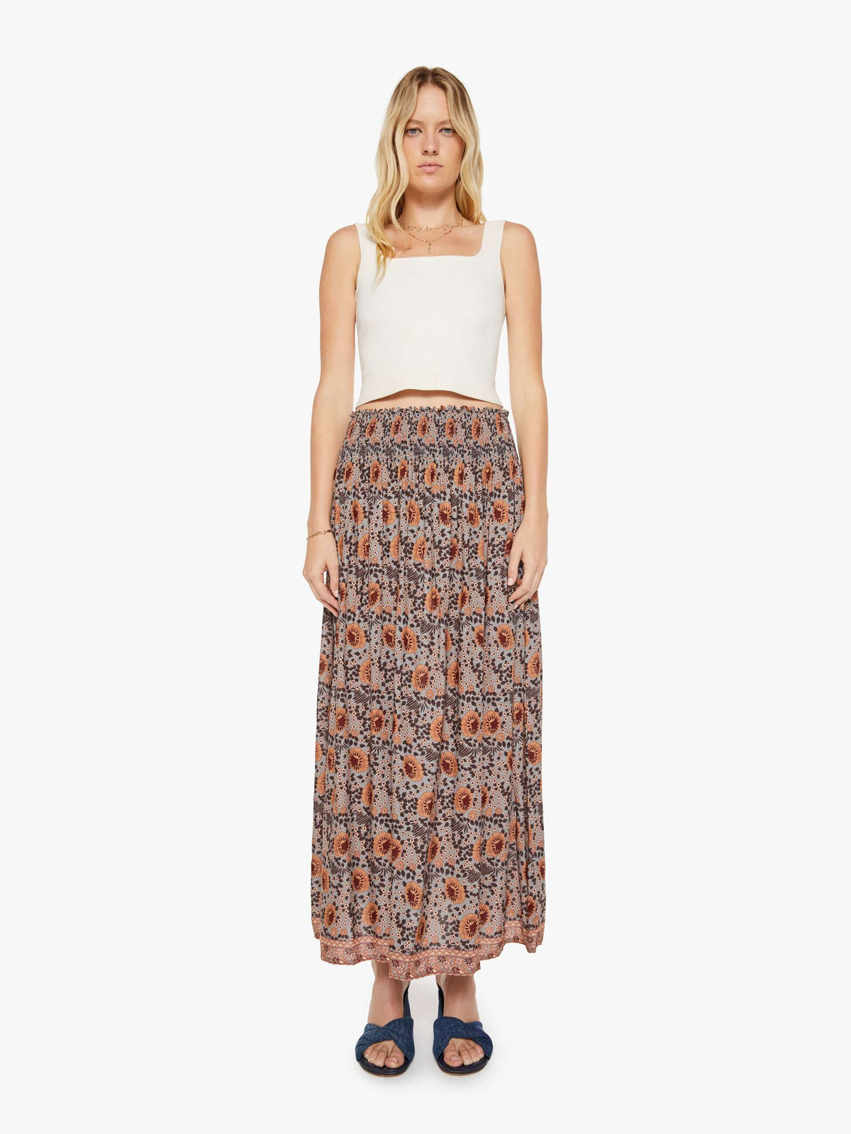 Brands Natalie Martin Bella Skirt | Mother Denim VINTAGE FLOWERS SLATE