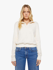 Brands SPRWMN Polo Sweatshirt | Mother Denim White (Open)