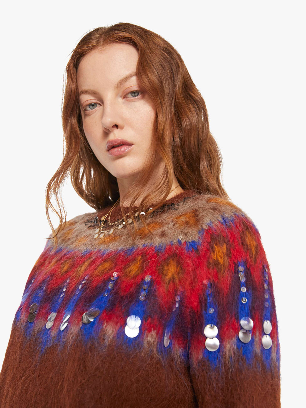 Brands Maria Cher Brookside Creek Sweater | Mother Denim BRICK