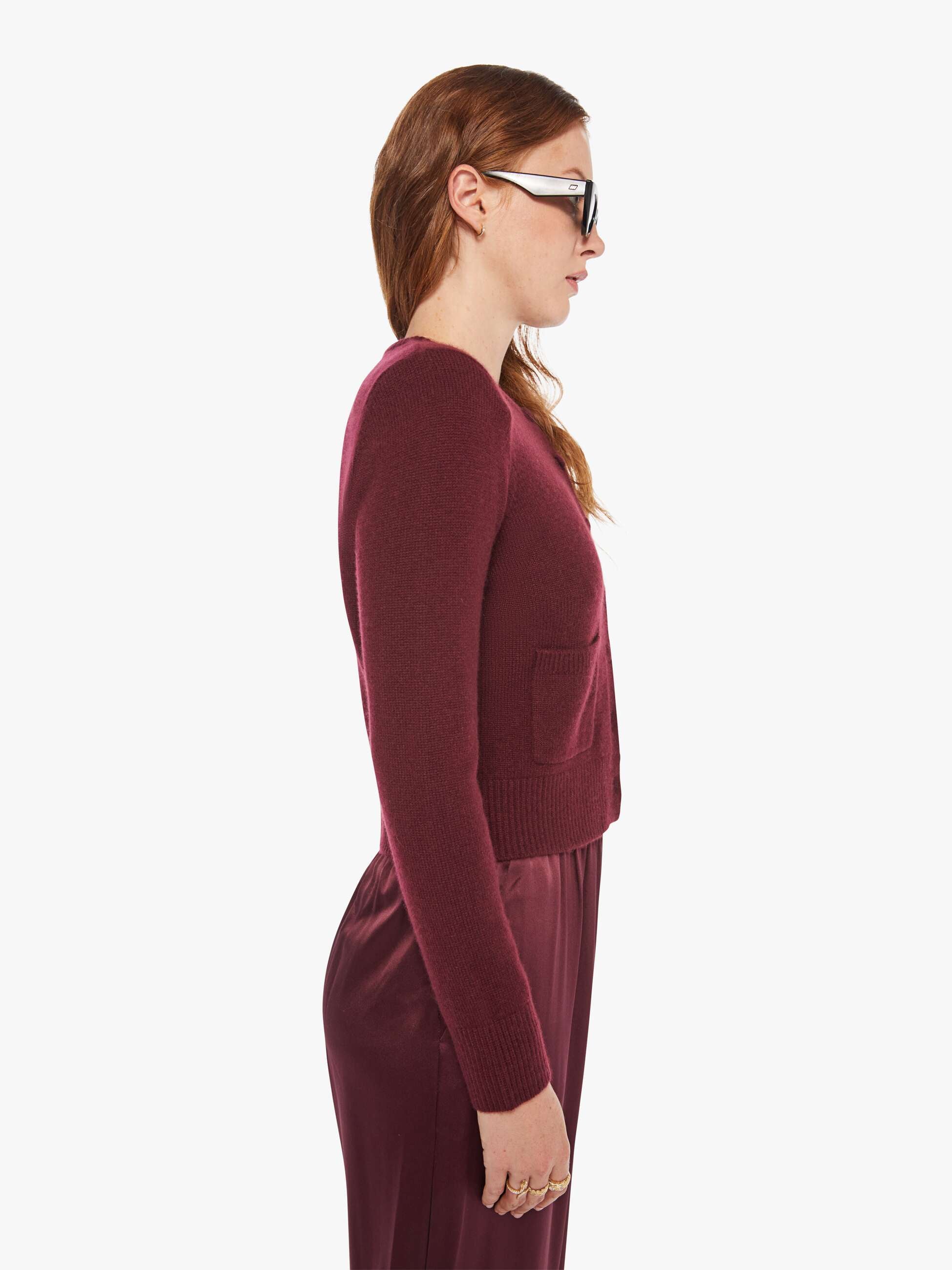 Brands SABLYN Emilia Cardigan | Mother Denim BORDEAUX